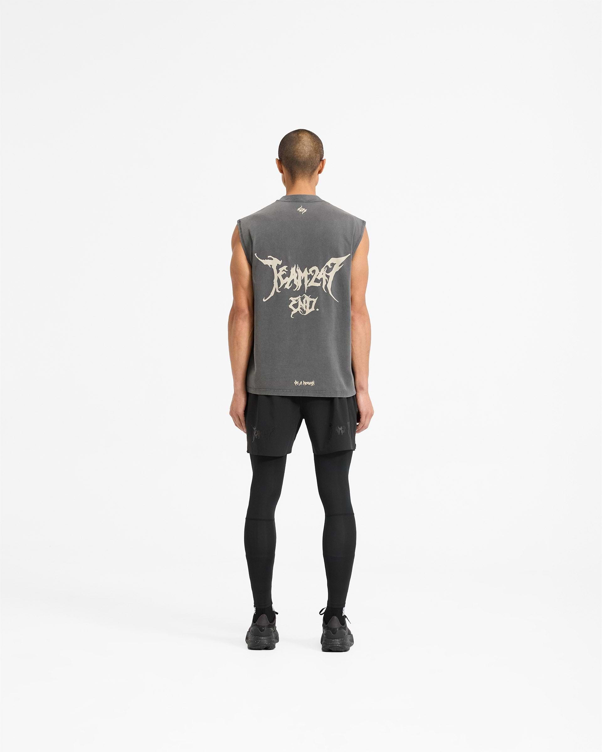 TTグロ Team 247 X End Oversized Tank - Washed Grey | REPRESENT
