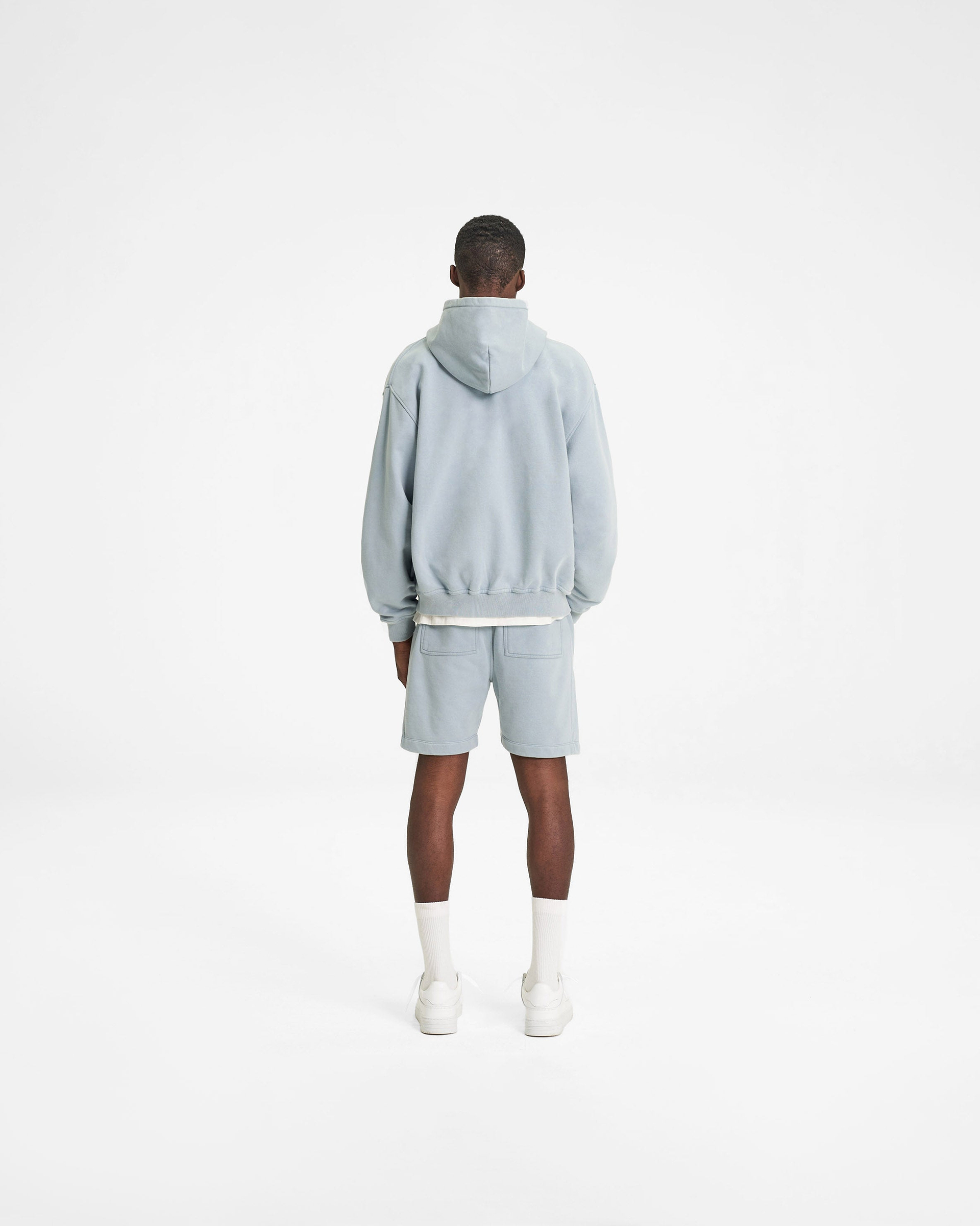 Blank Zip Hoodie - Washed Blue