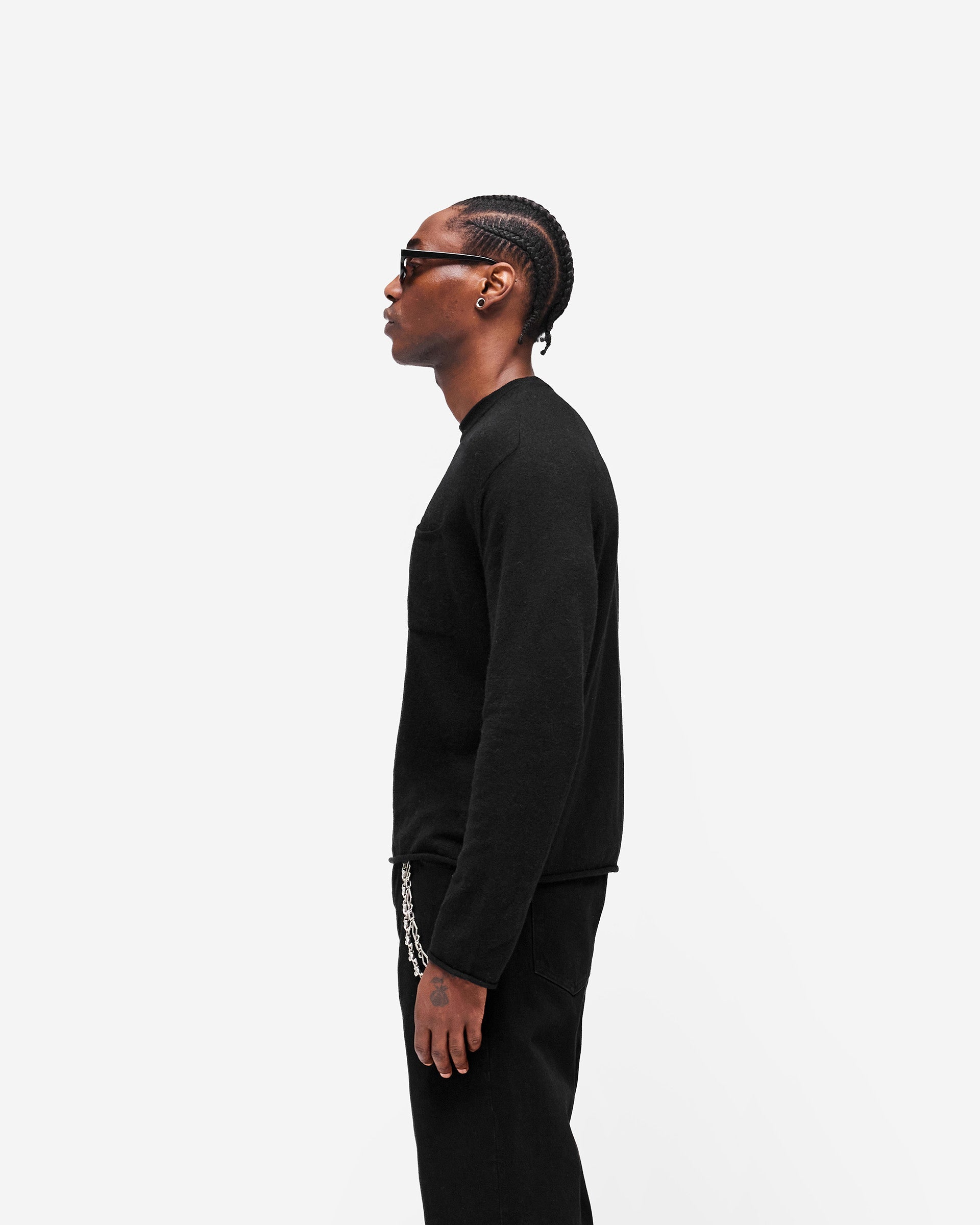 GH Knitted Long Sleeve Top - Jet Black