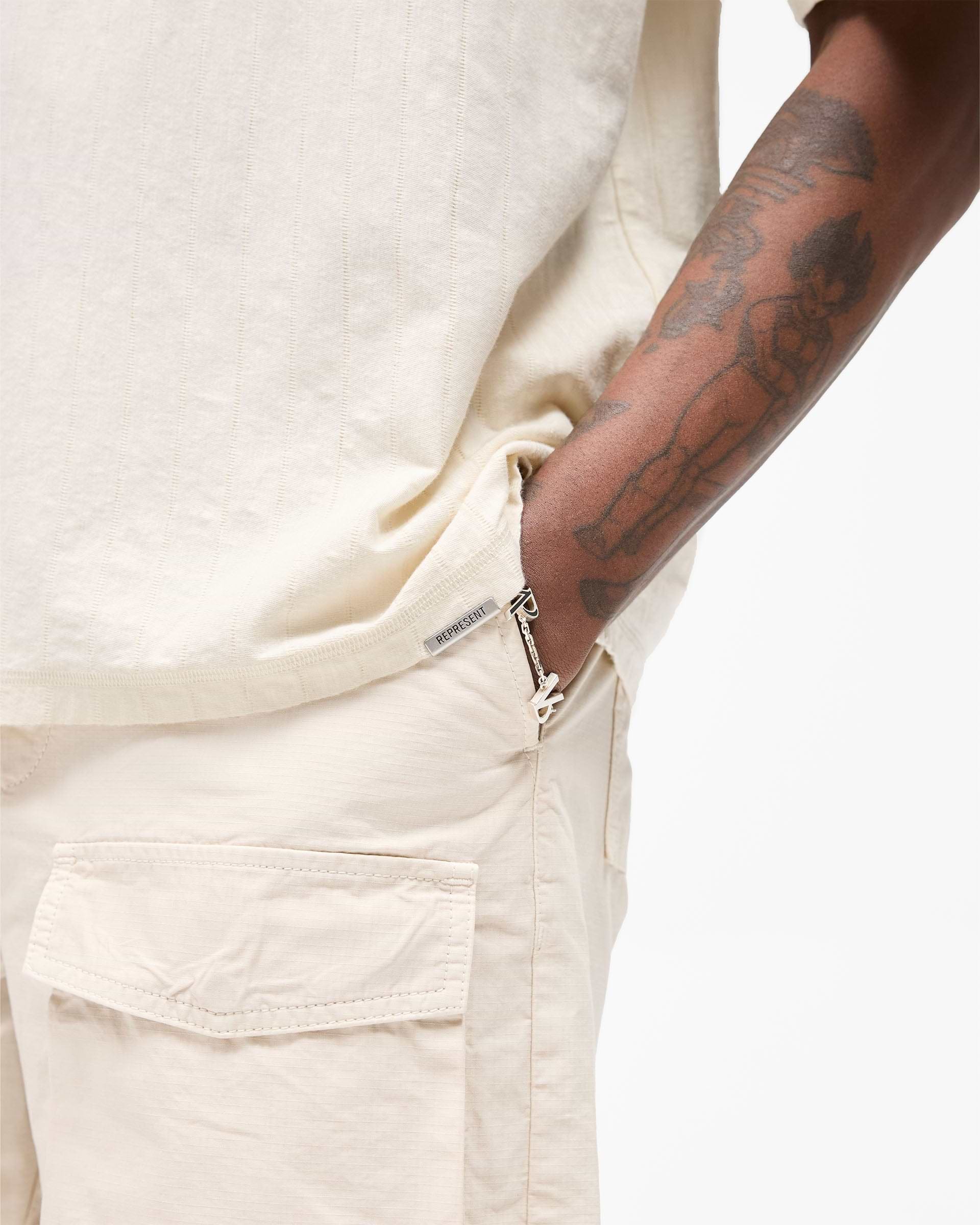 Slub Script T-Shirt - Aged White