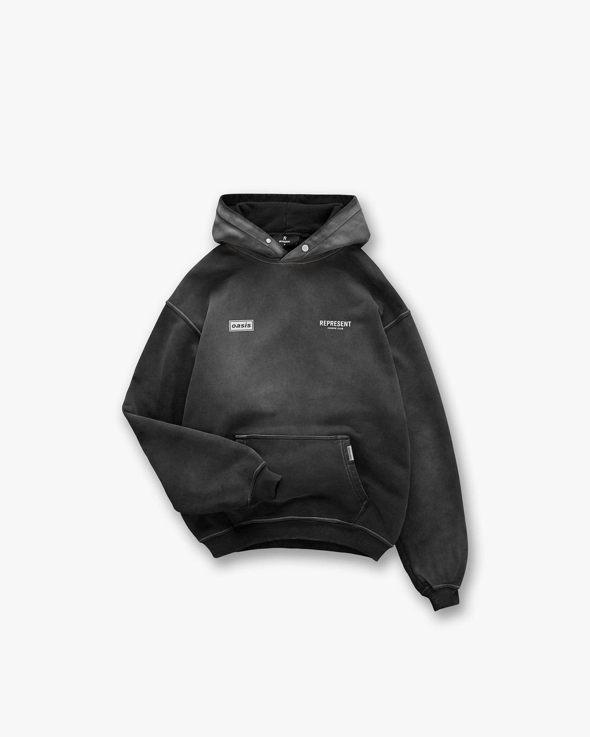 Represent X Oasis Owners Club Hoodie - Stained Black