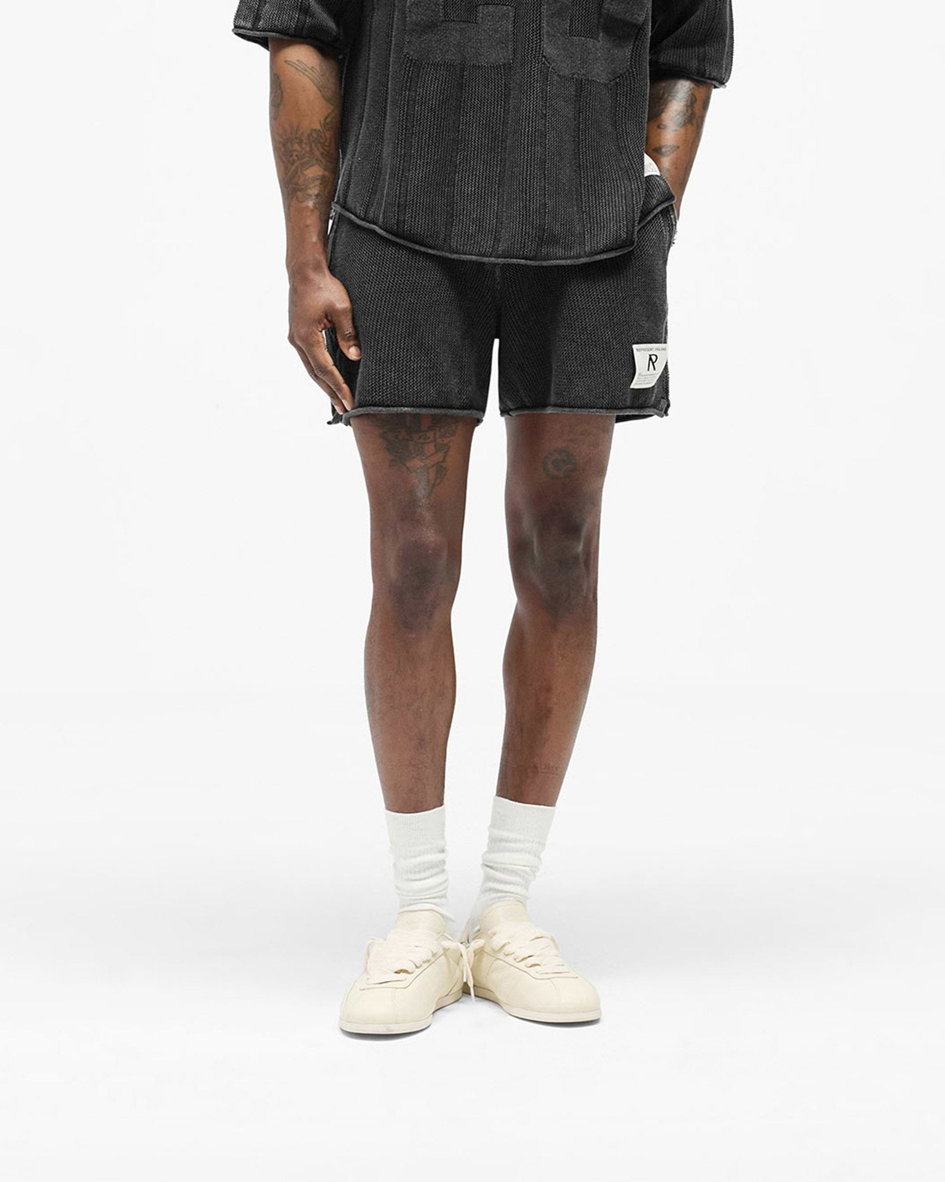 Knitted Varsity Shorts - Vintage Grey