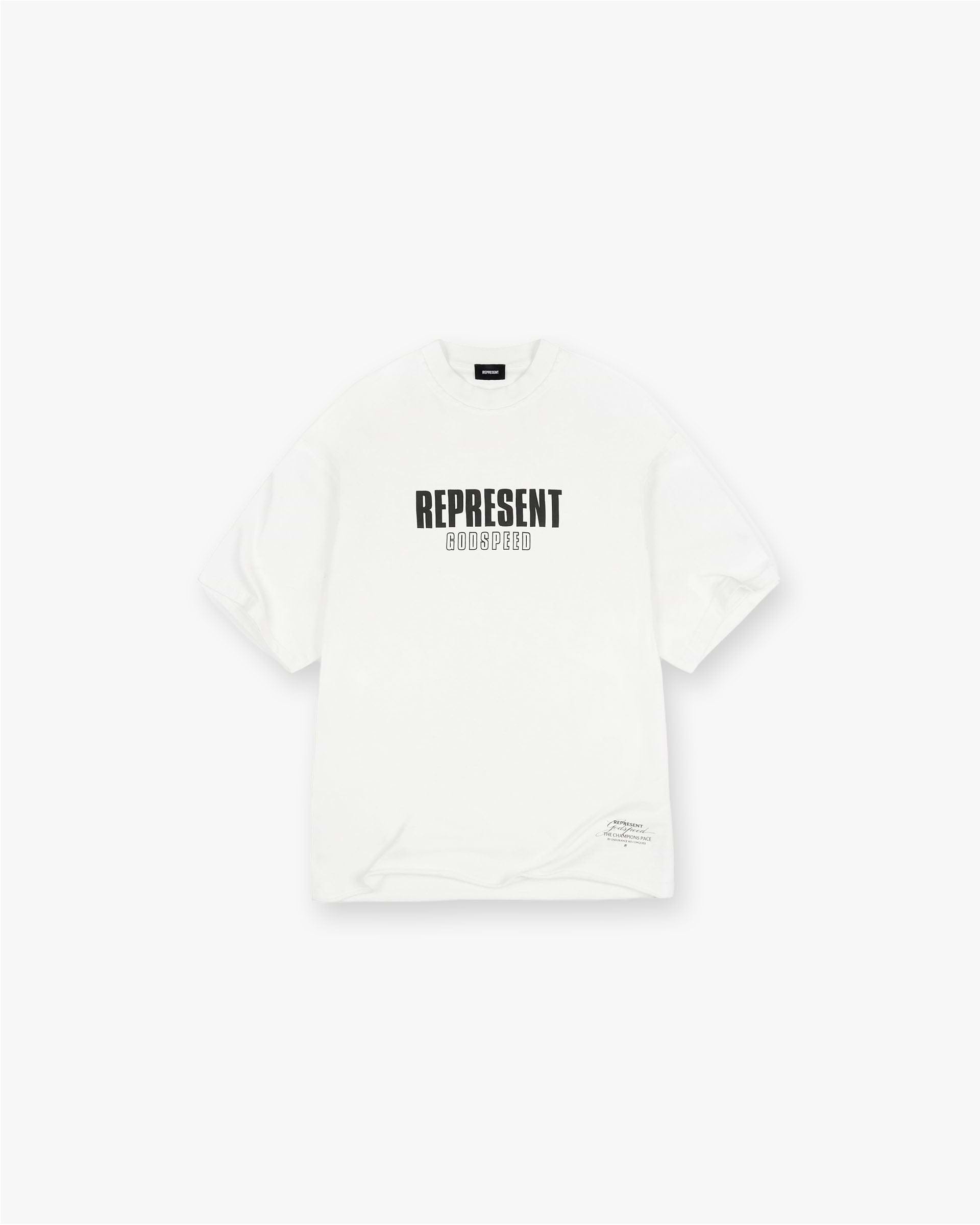 d*7様 LGB 半袖Tシャツ GOD SPEED ホワイト Flat White Godspeed T-Shirt | Graphic T shirts | REPRESENT
