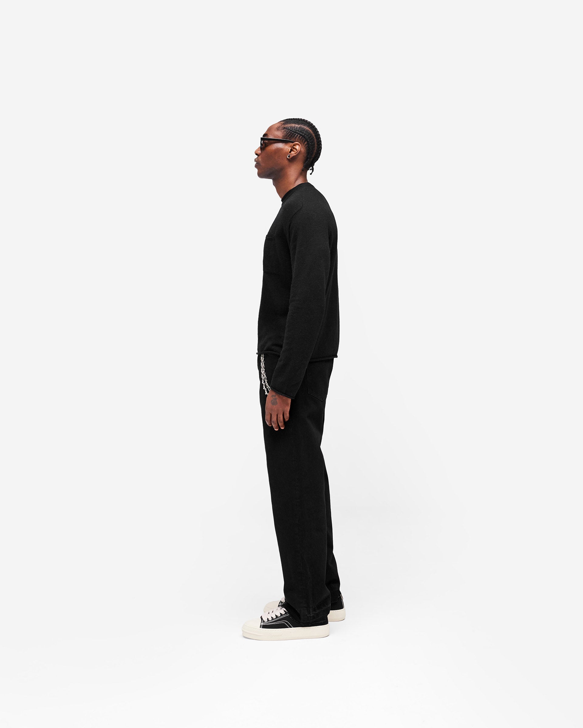 GH Knitted Long Sleeve Top - Jet Black