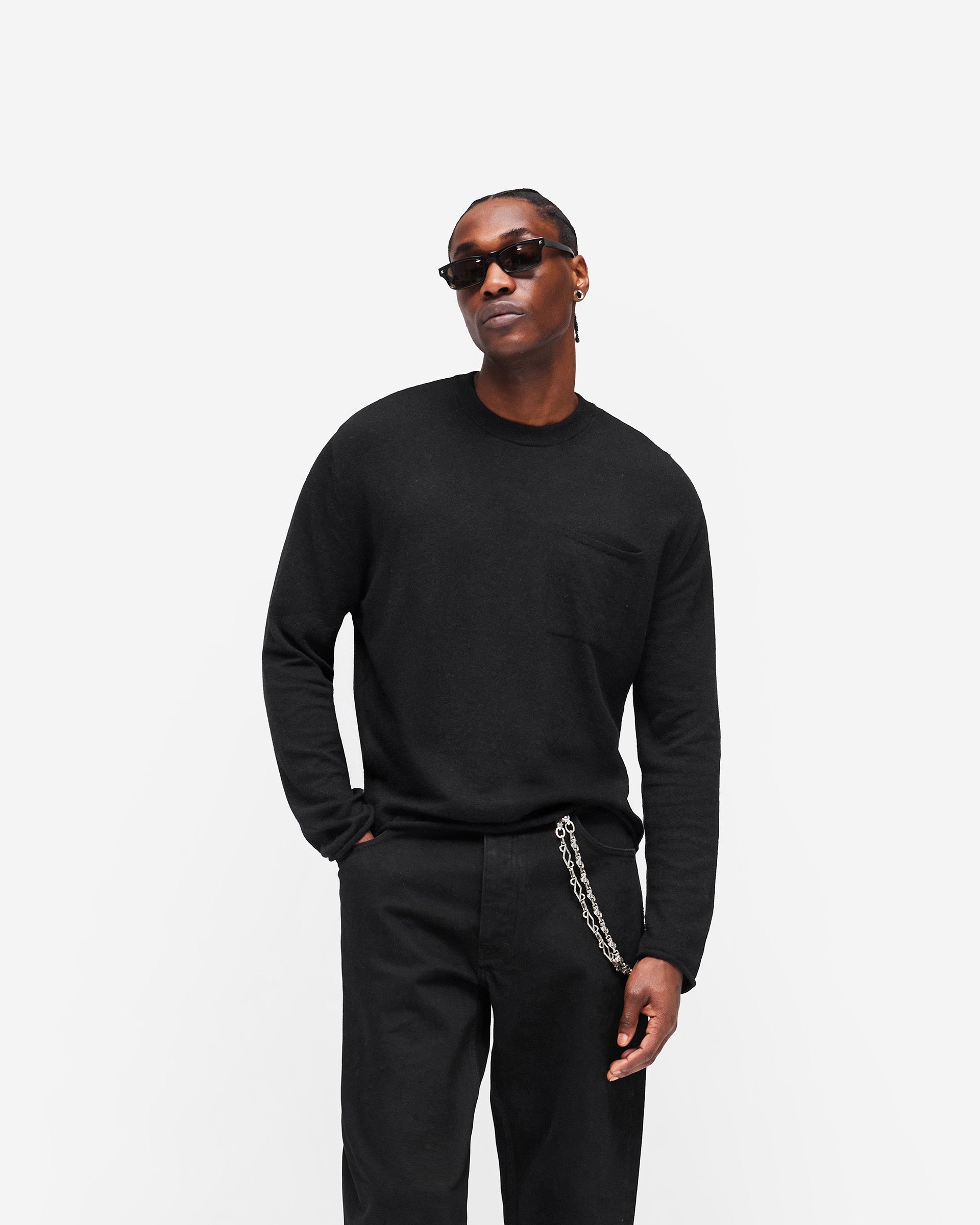 GH Knitted Long Sleeve Top - Jet Black