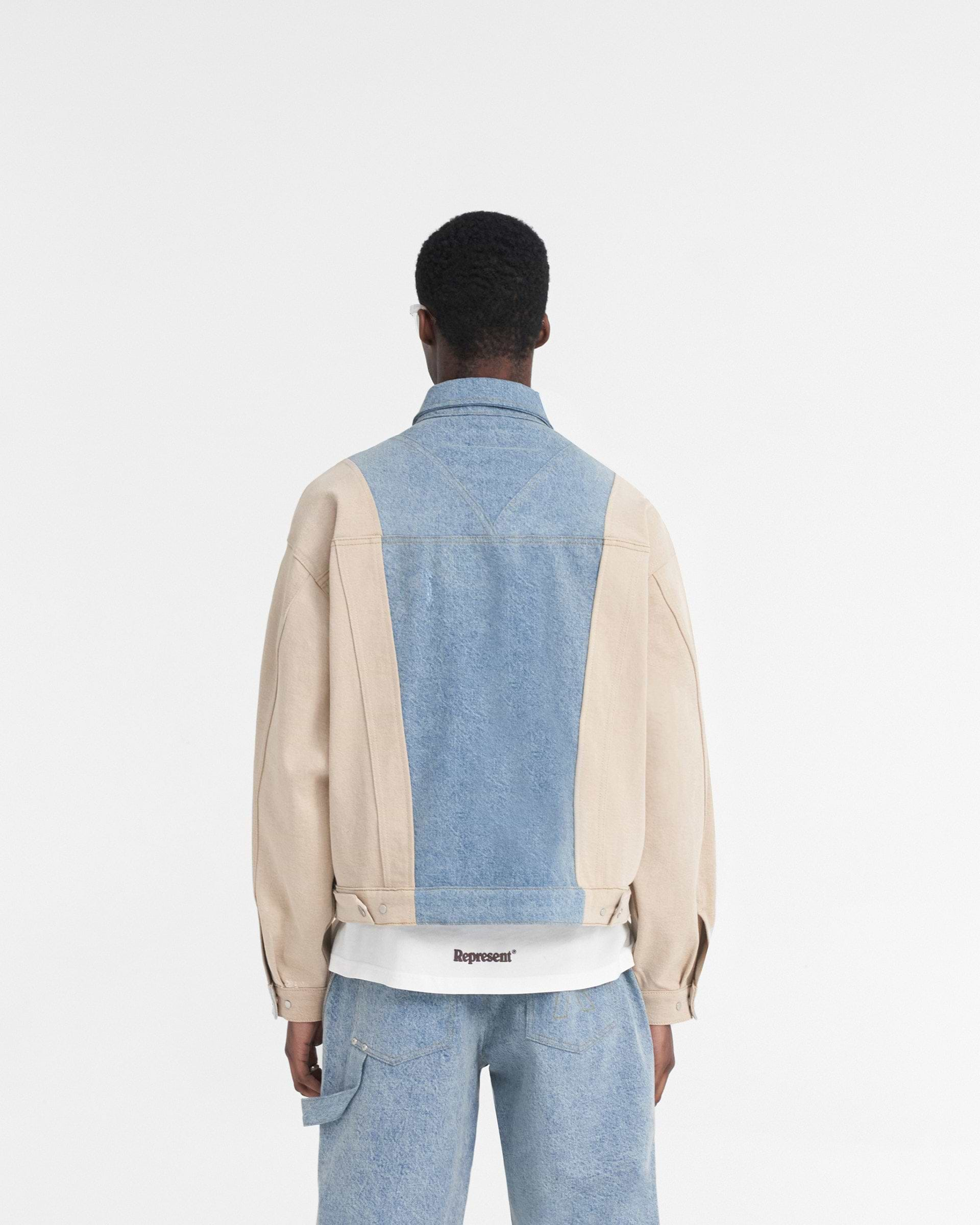 R4 Colour Block Denim Jacket - Blue