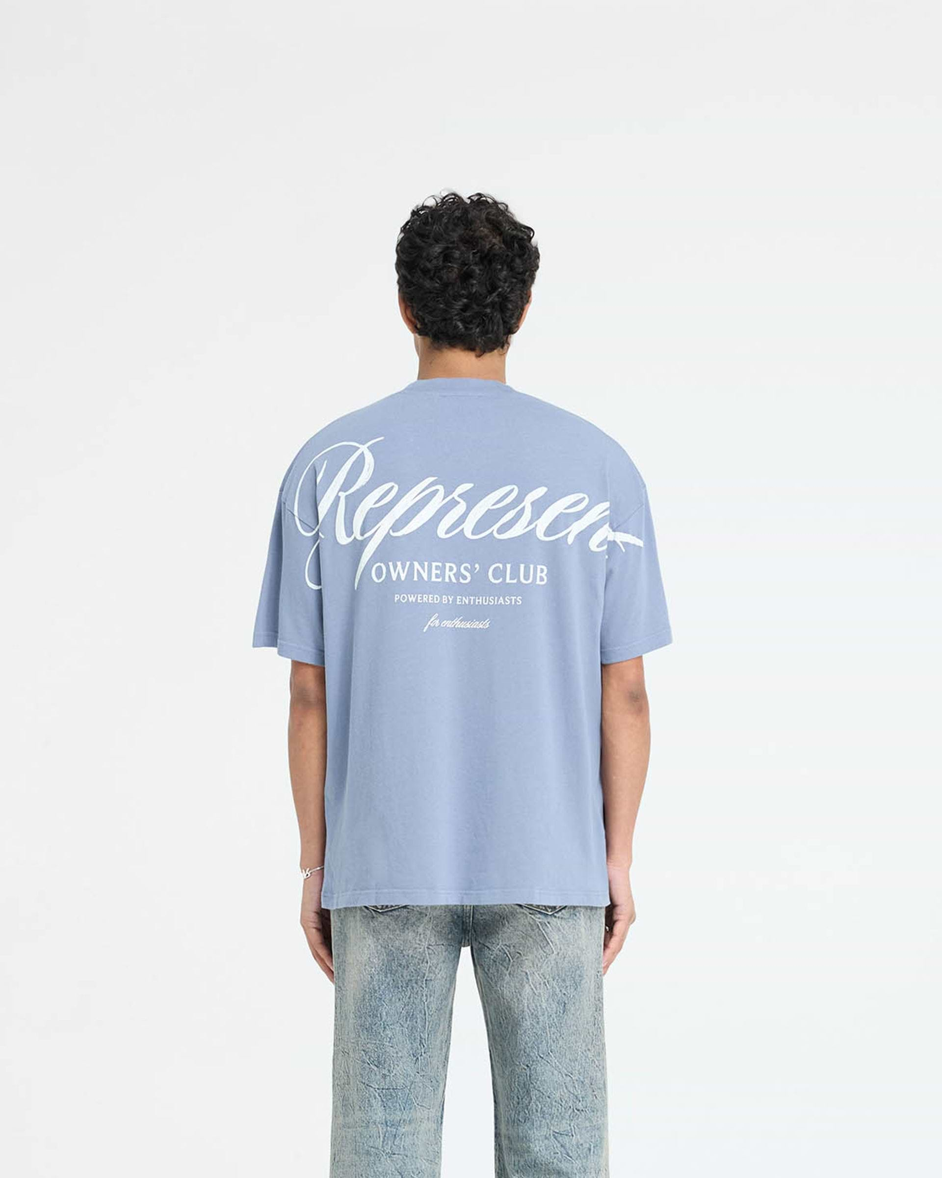 Represent Owners Club Script T-Shirt - Dusty Blue