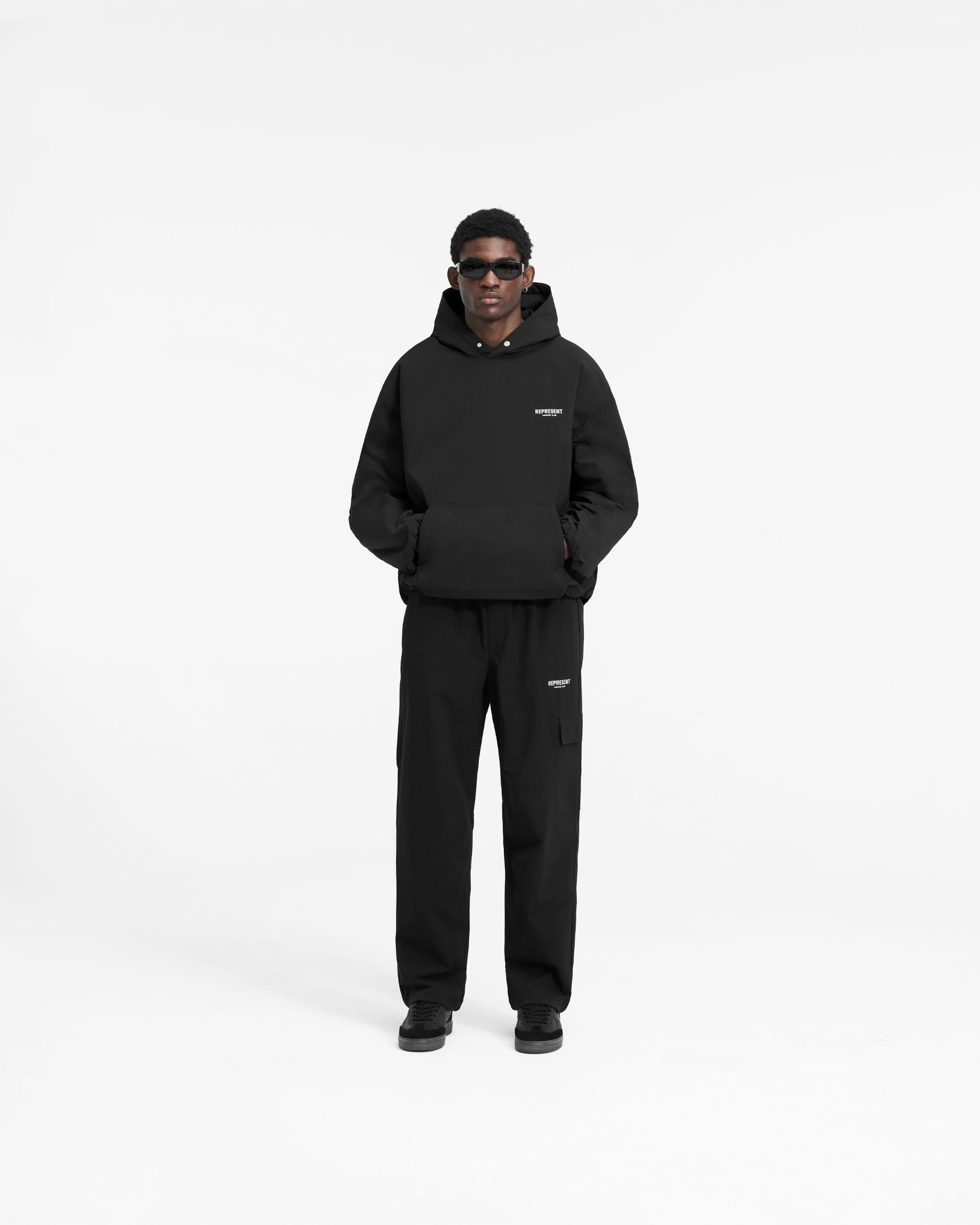 Represent Owners Club Hooded Pullover Jacket - Black