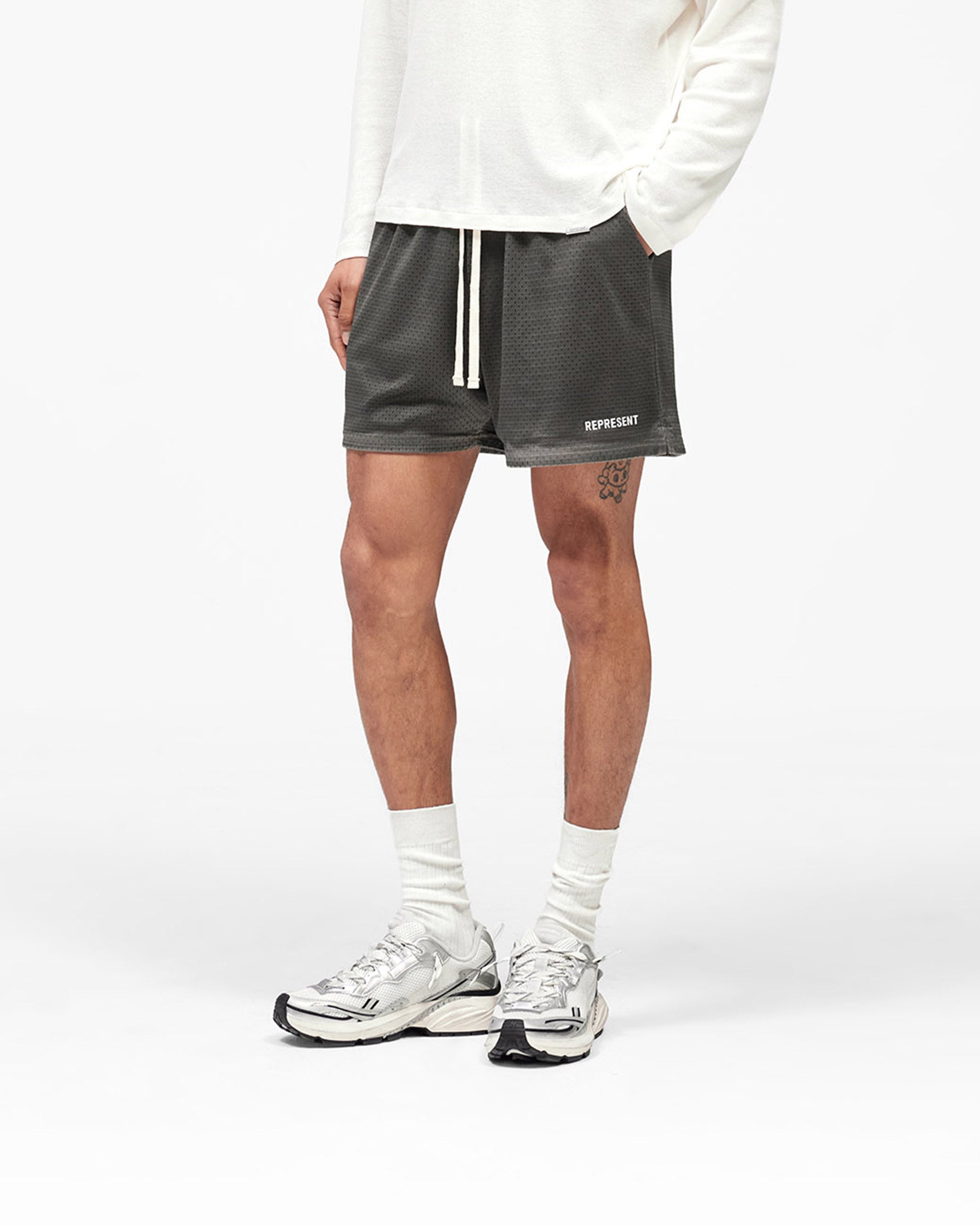 Washed Mesh Shorts - Vintage Khaki