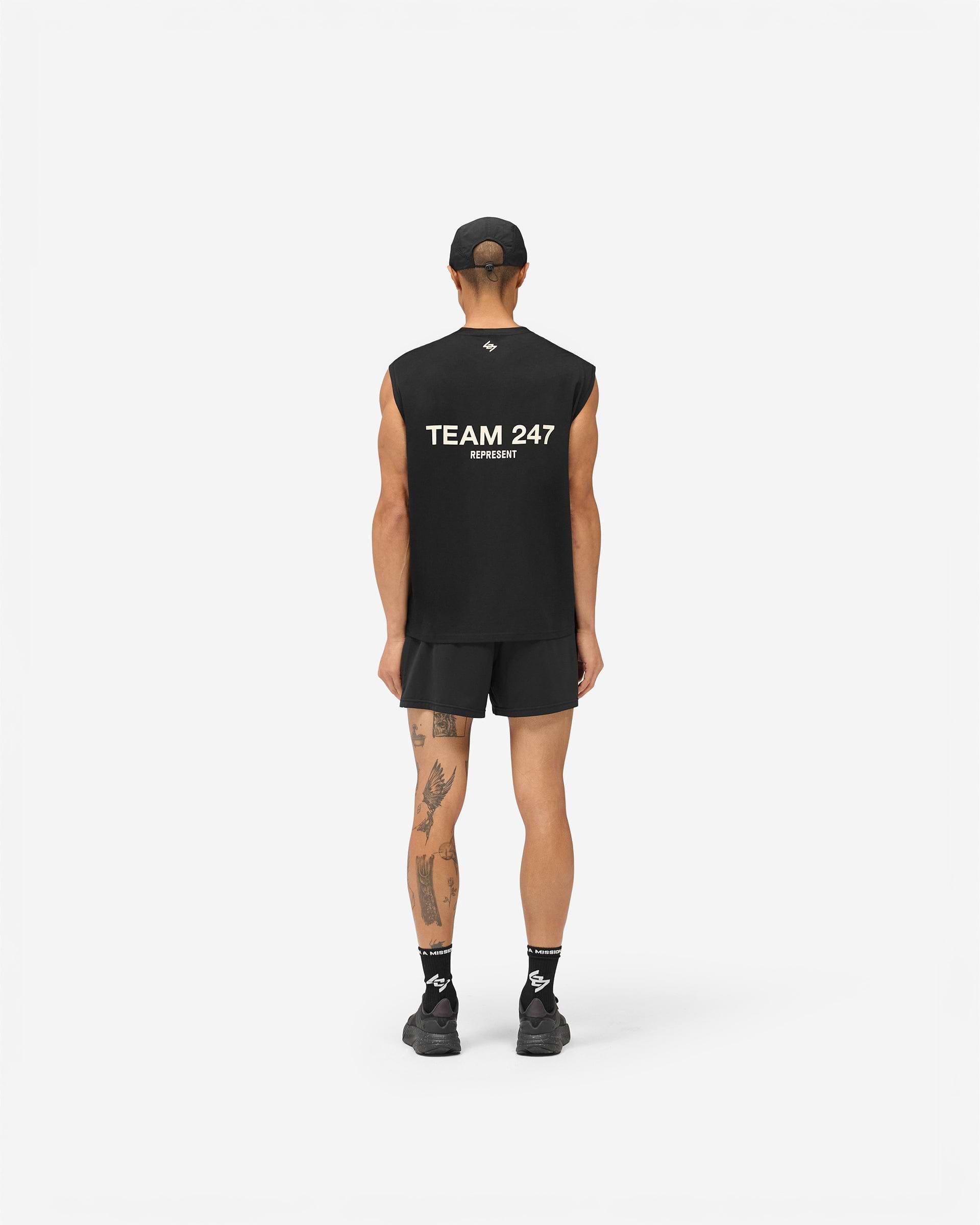 Jet Black Team 247 Tank | 247 Running T-shirt | REPRESENT