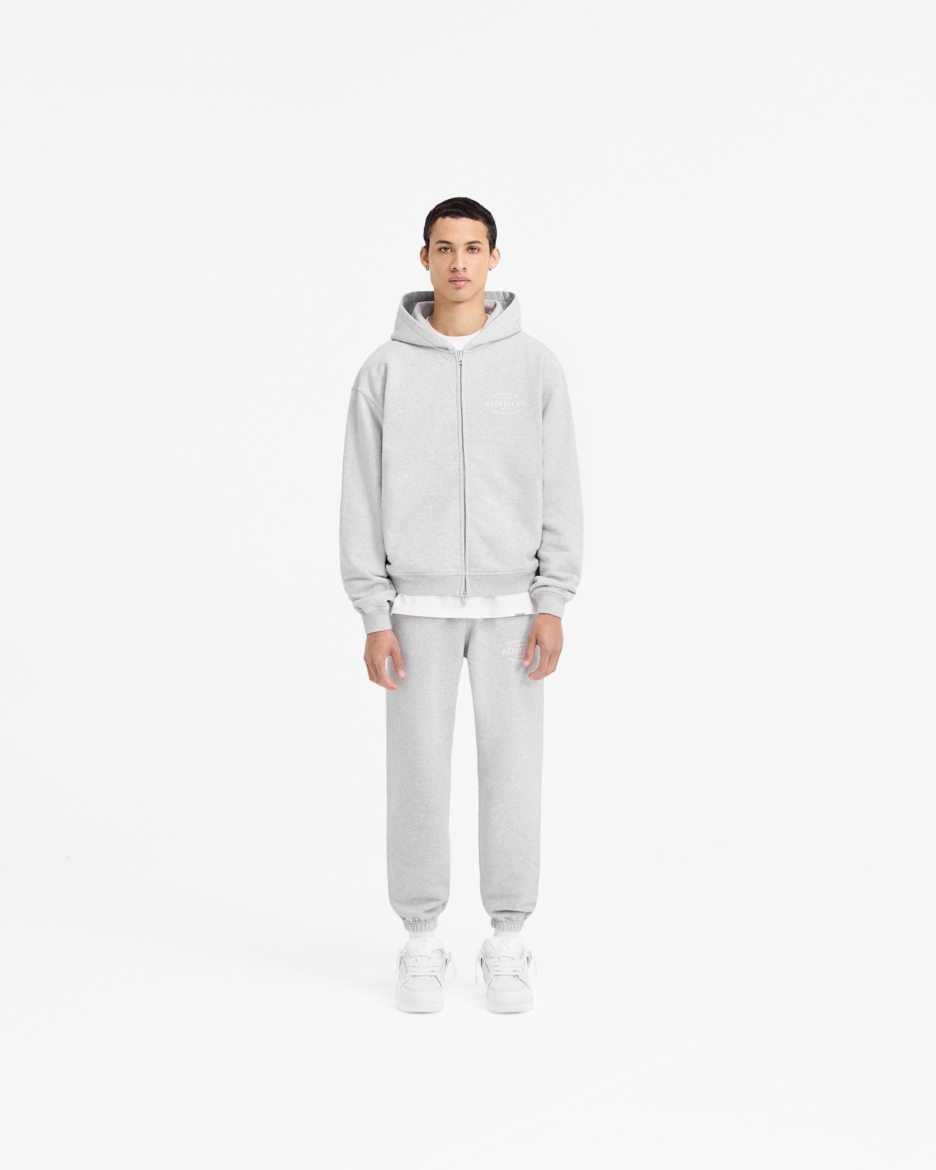 Ash Grey Zip Hoodie | Stamp Owners' Club | REPRESENT