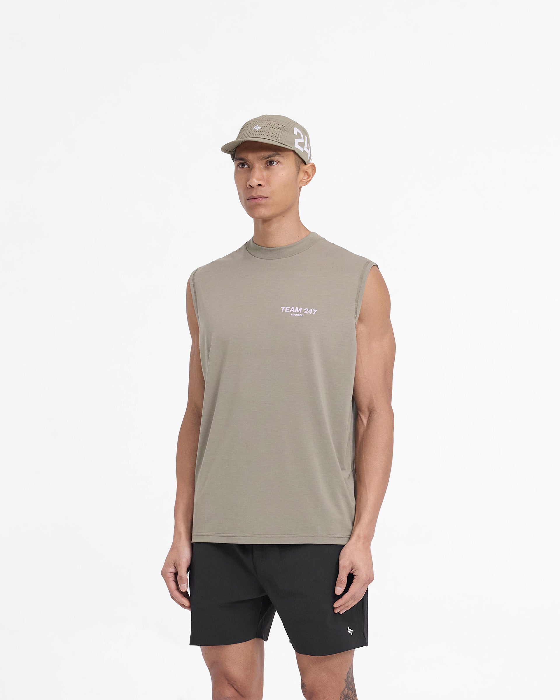 Team 247 Oversized Tank - Khaki Lilac