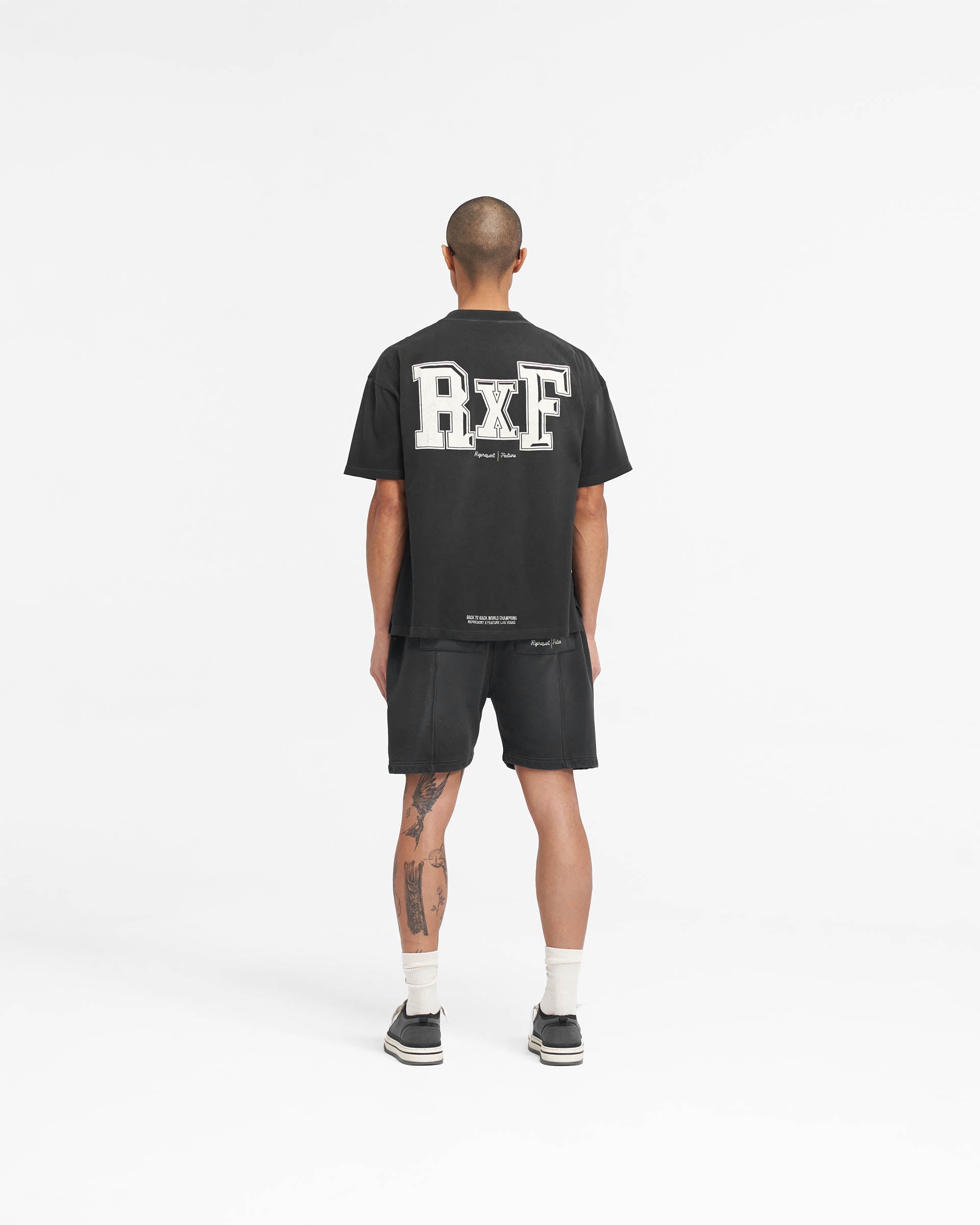 Represent X Feature Sweat Shorts - Stained Black