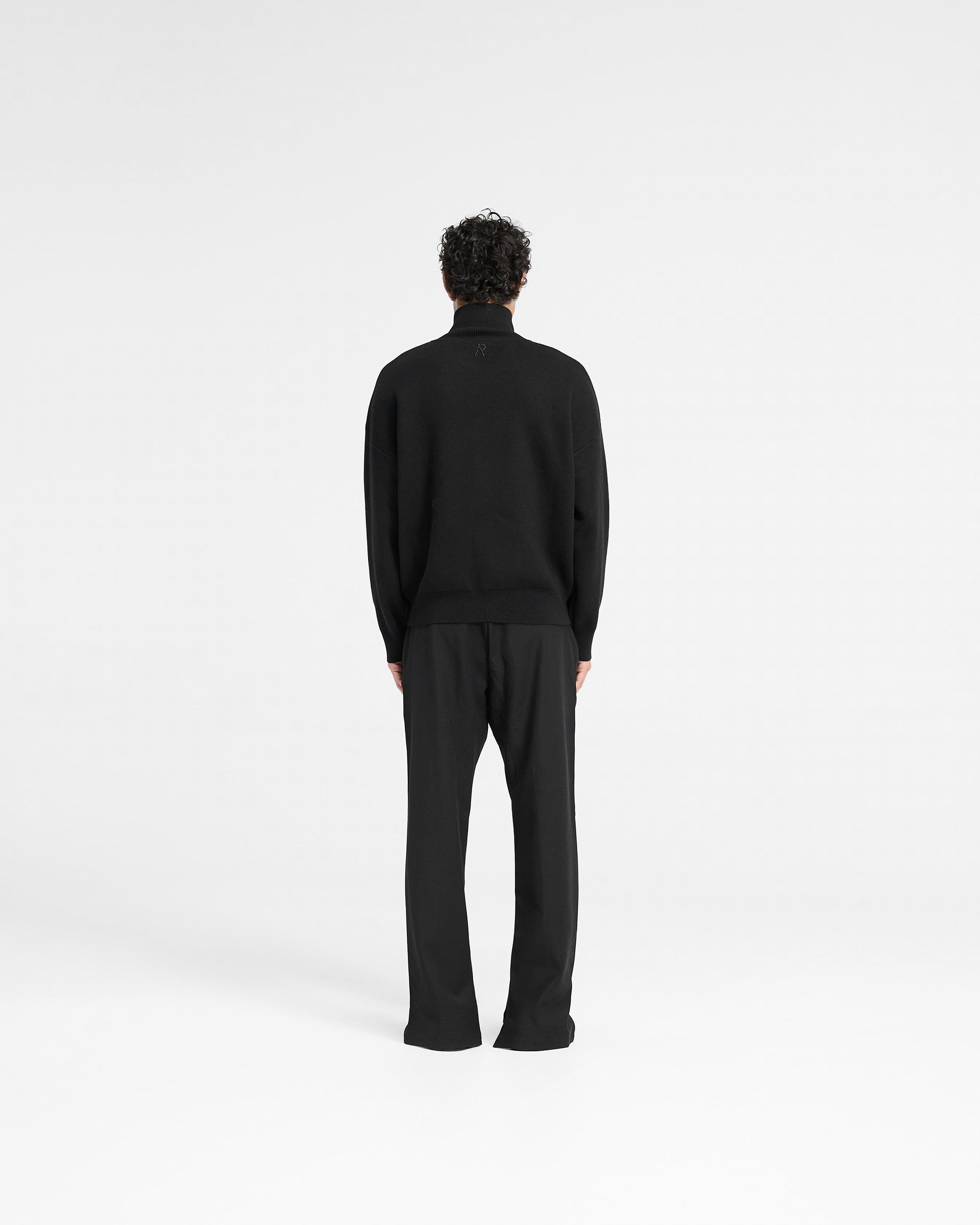 Initial Knitted Track Jacket - Jet Black