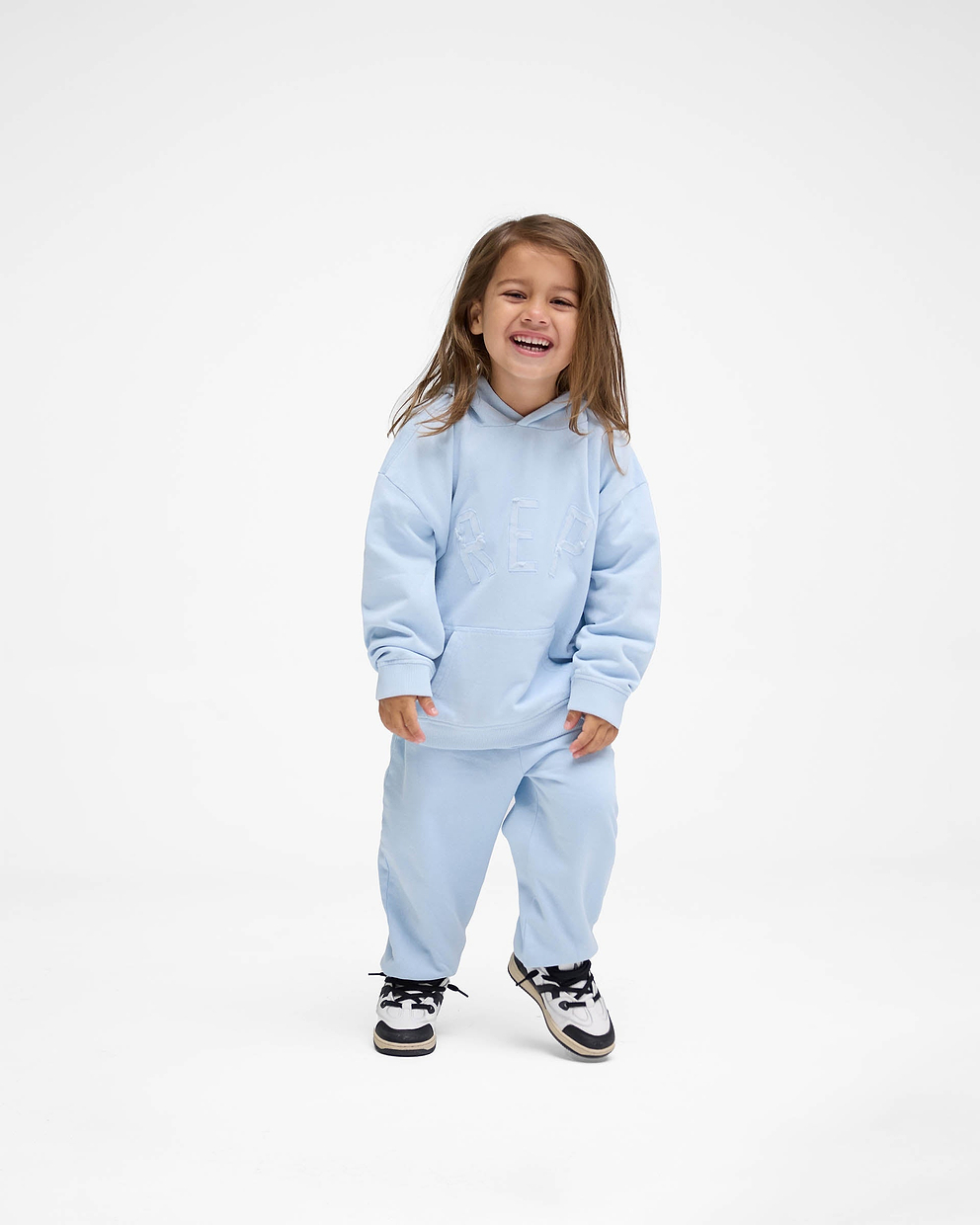 Mini Rep Applique Hoodie - Powder Blue