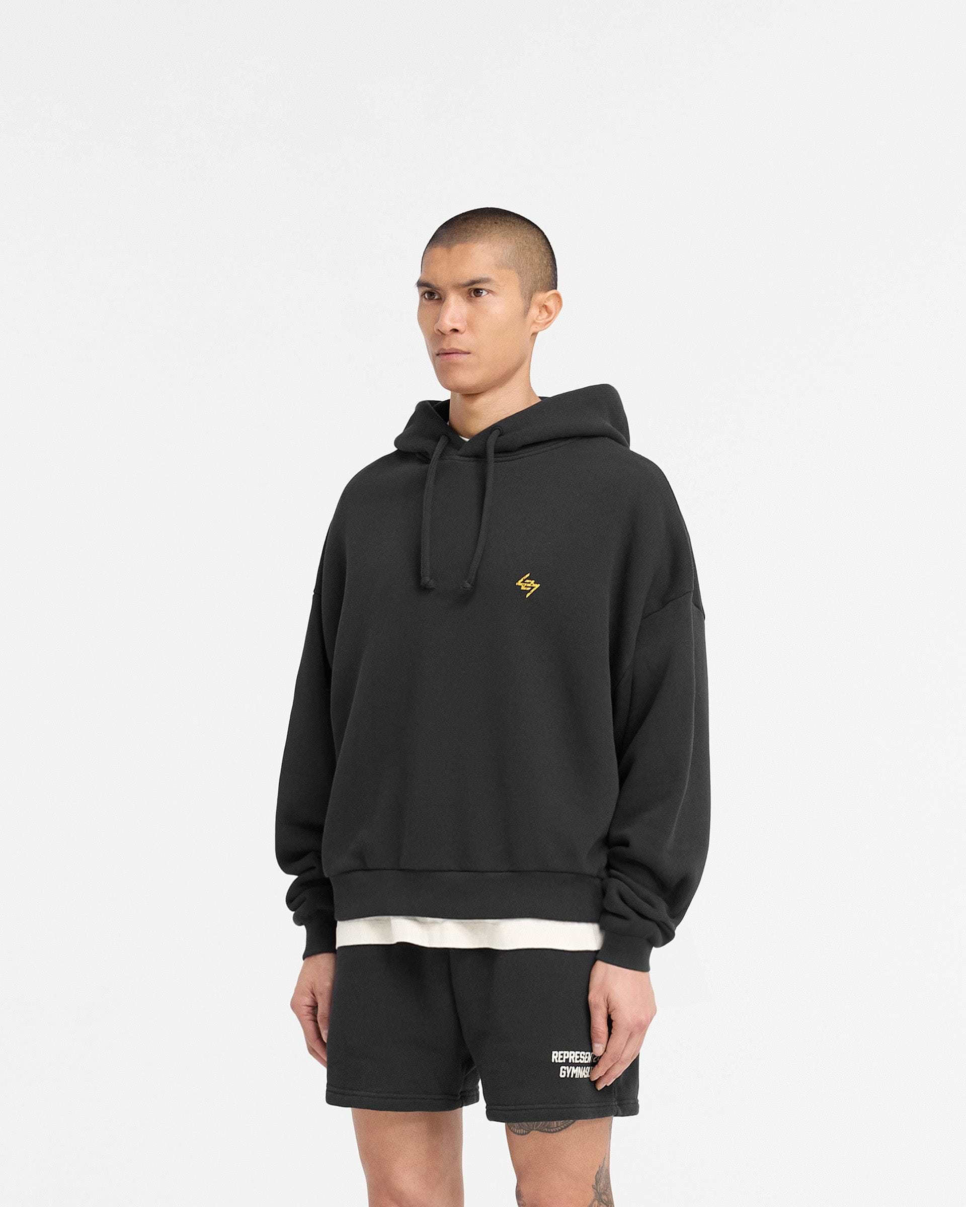 247 On His Shoulders Boxy Hoodie - Off Black