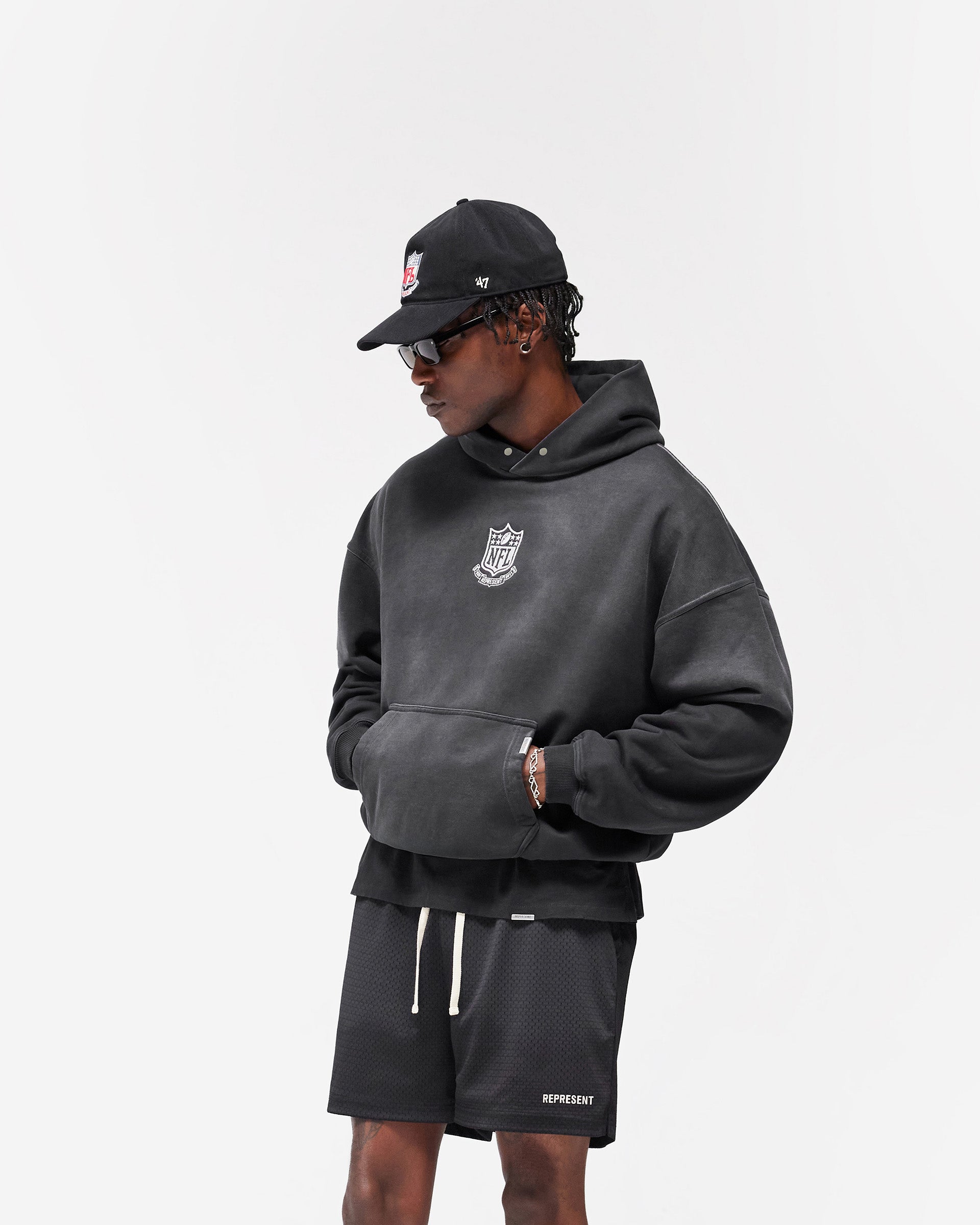NFL Shield x Represent Hoodie - Stained Black
