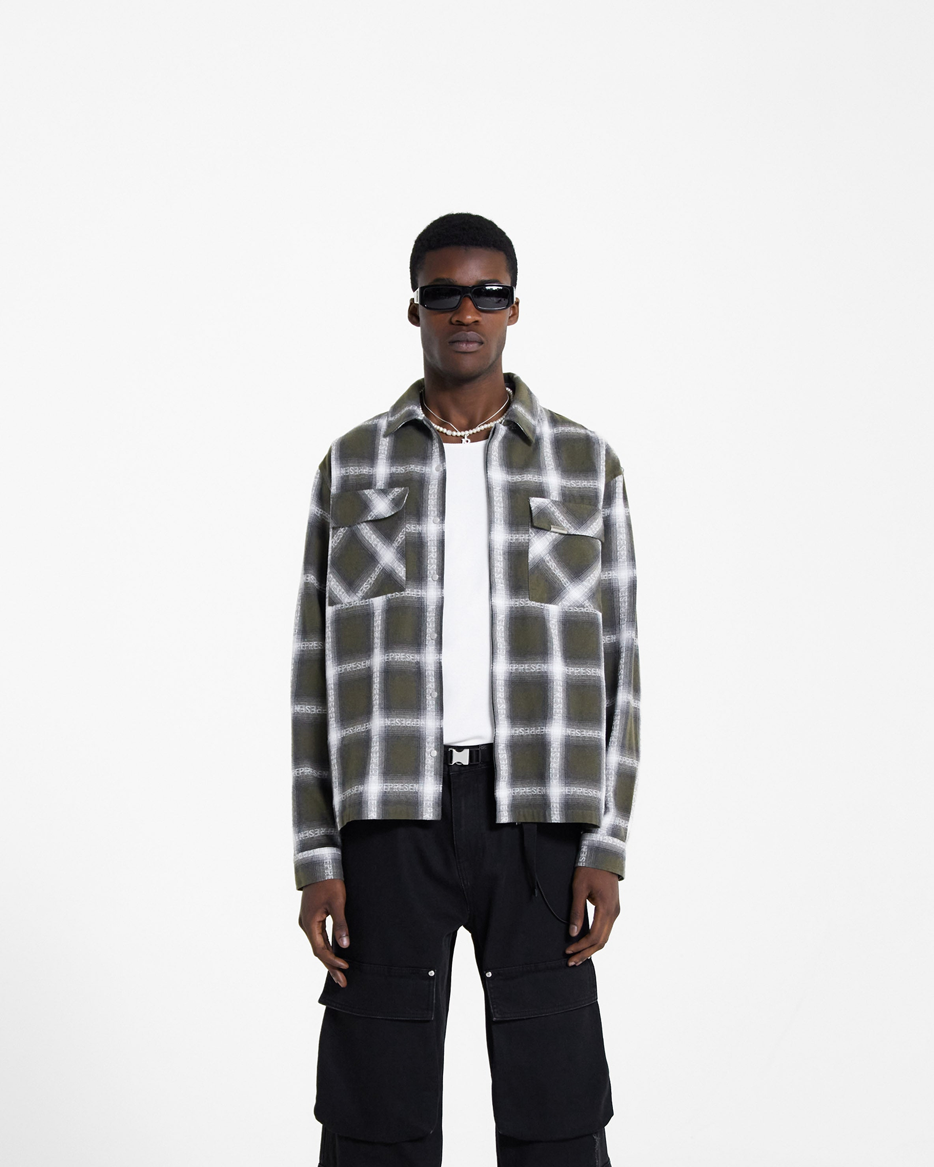 Logo Flannel Shirt - Olive