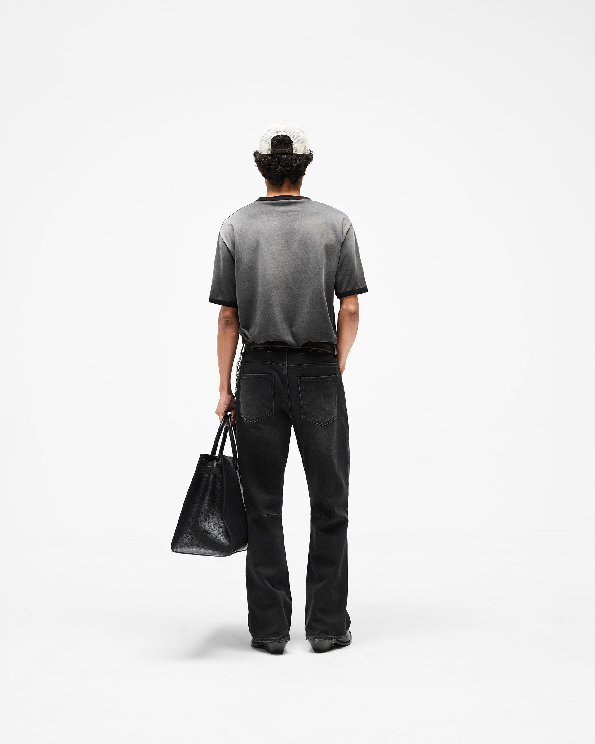 Represent Ringer T-Shirt - Stained Black