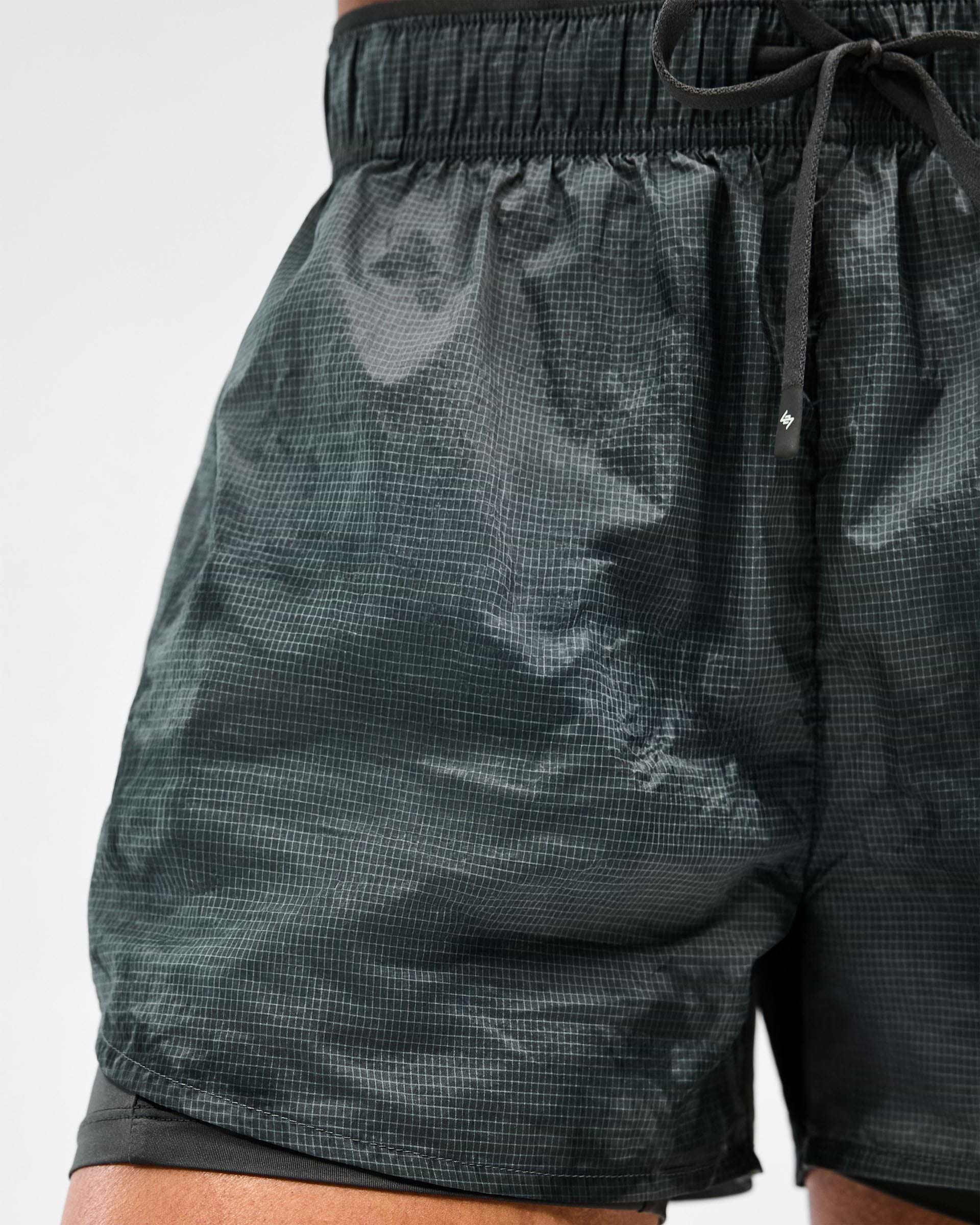 247 Distance 2-In-1 Short Printed - Dark Green