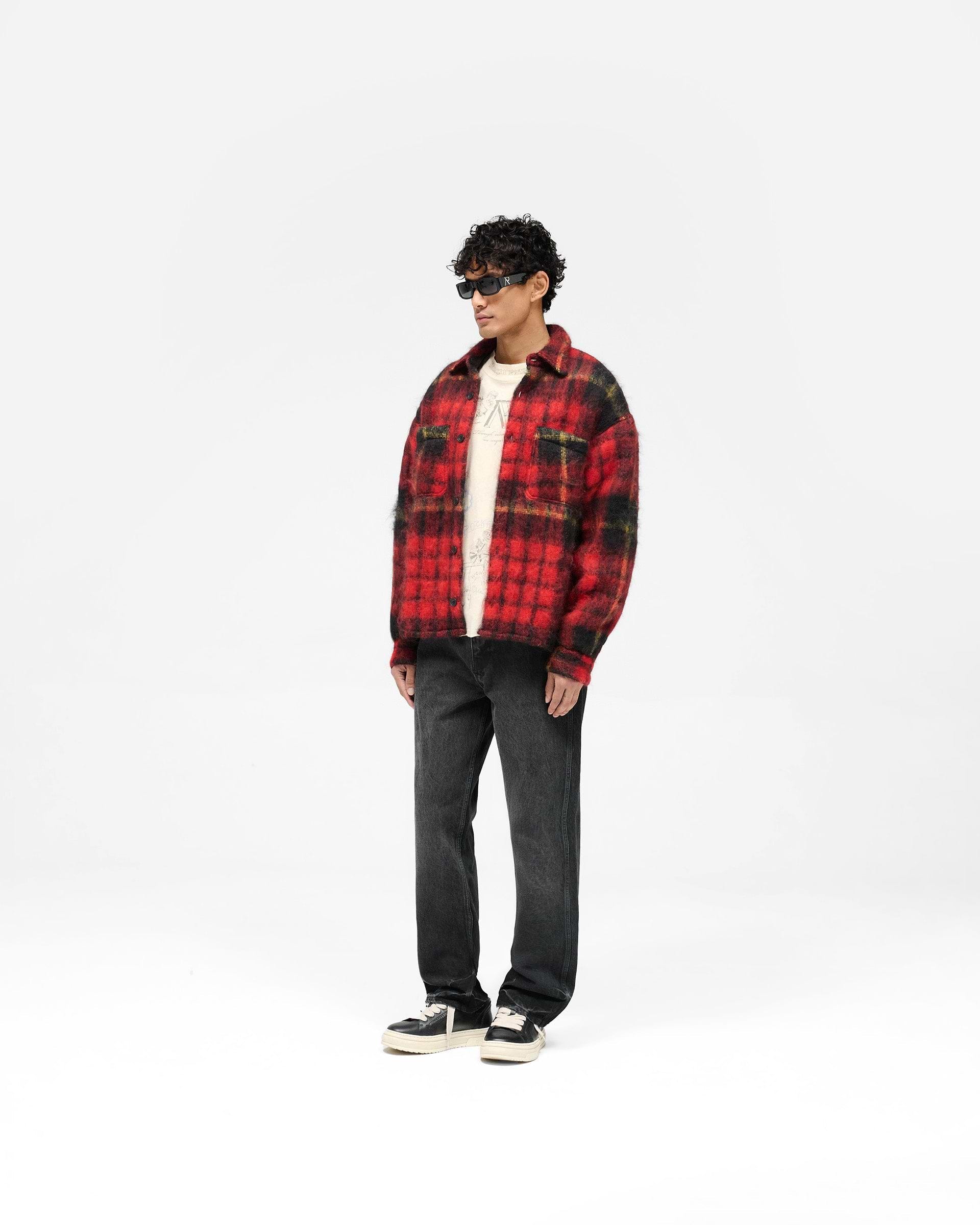 Red Check Mohair Overshirt | Jackets & Outwear | REPRESENT