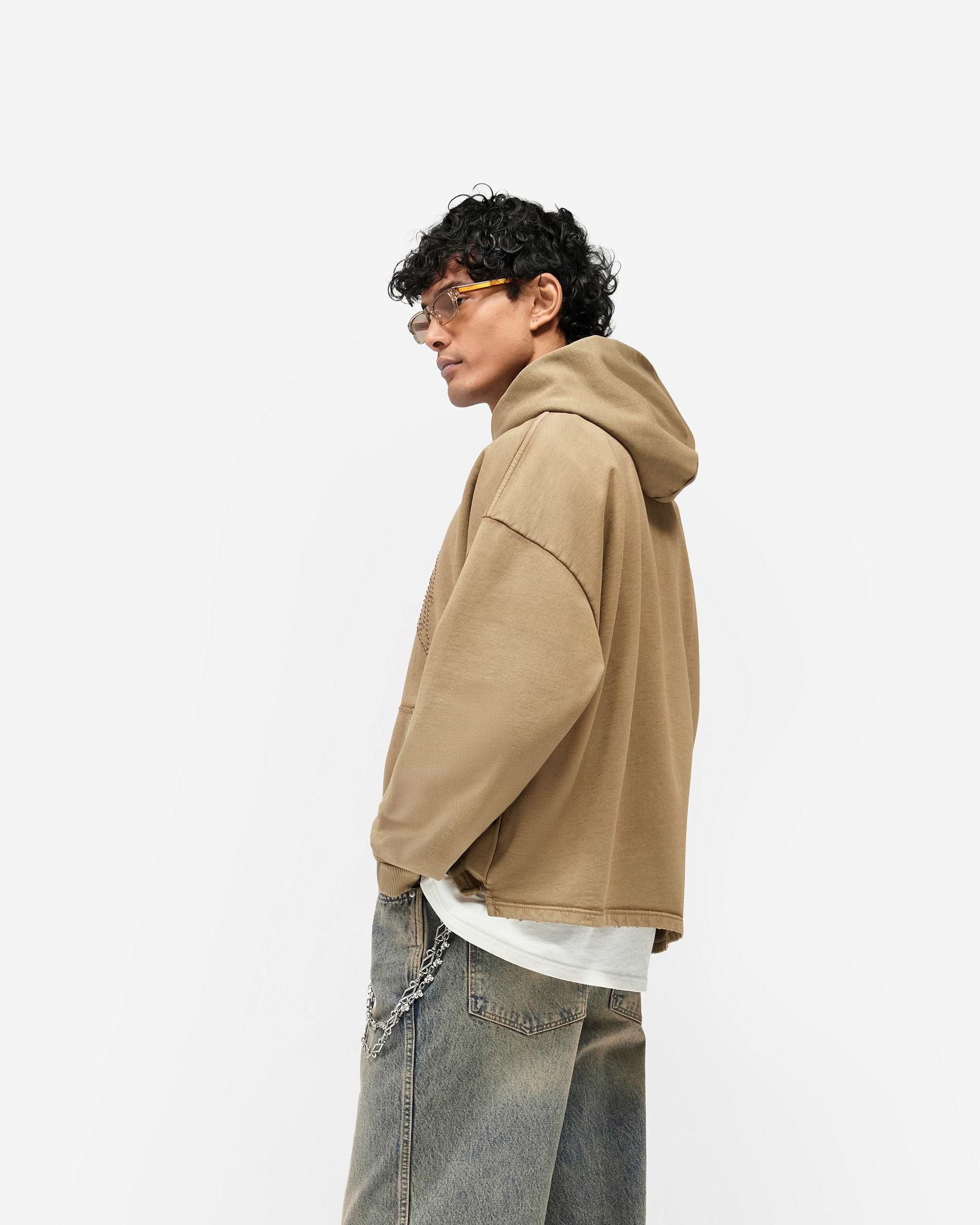 Represent Embellished Hoodie - Vintage Khaki