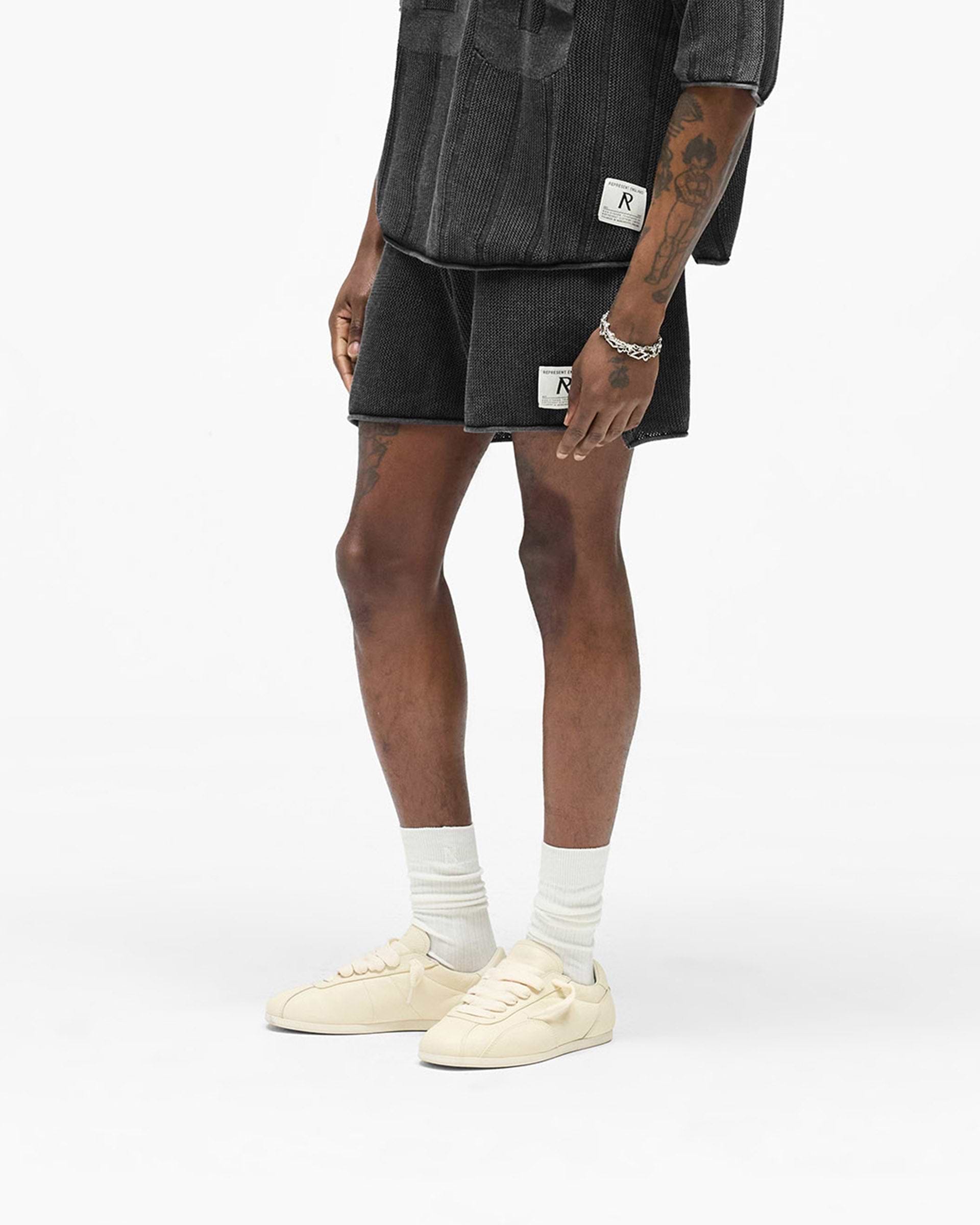 Knitted Varsity Shorts - Vintage Grey