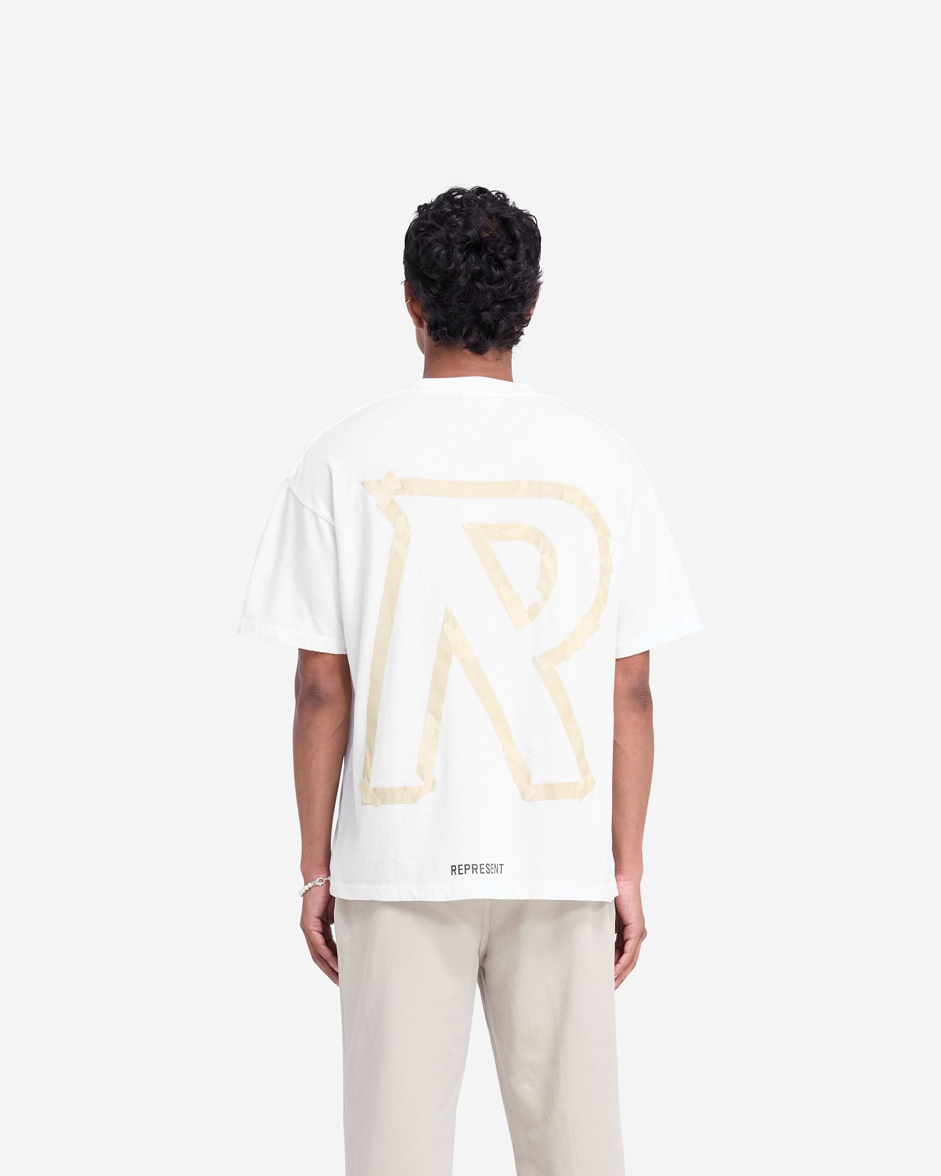 Masking Tape Initial T-Shirt - Flat White