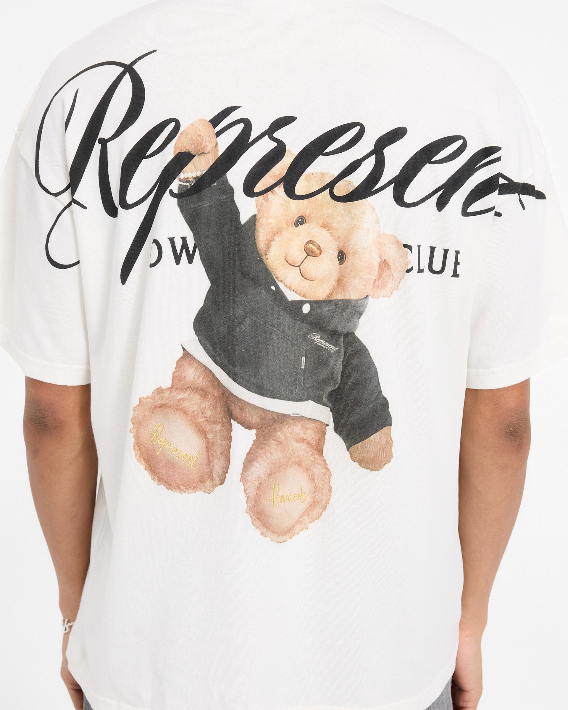 Represent X Harrods Bear Owners Club T-Shirt - Flat White