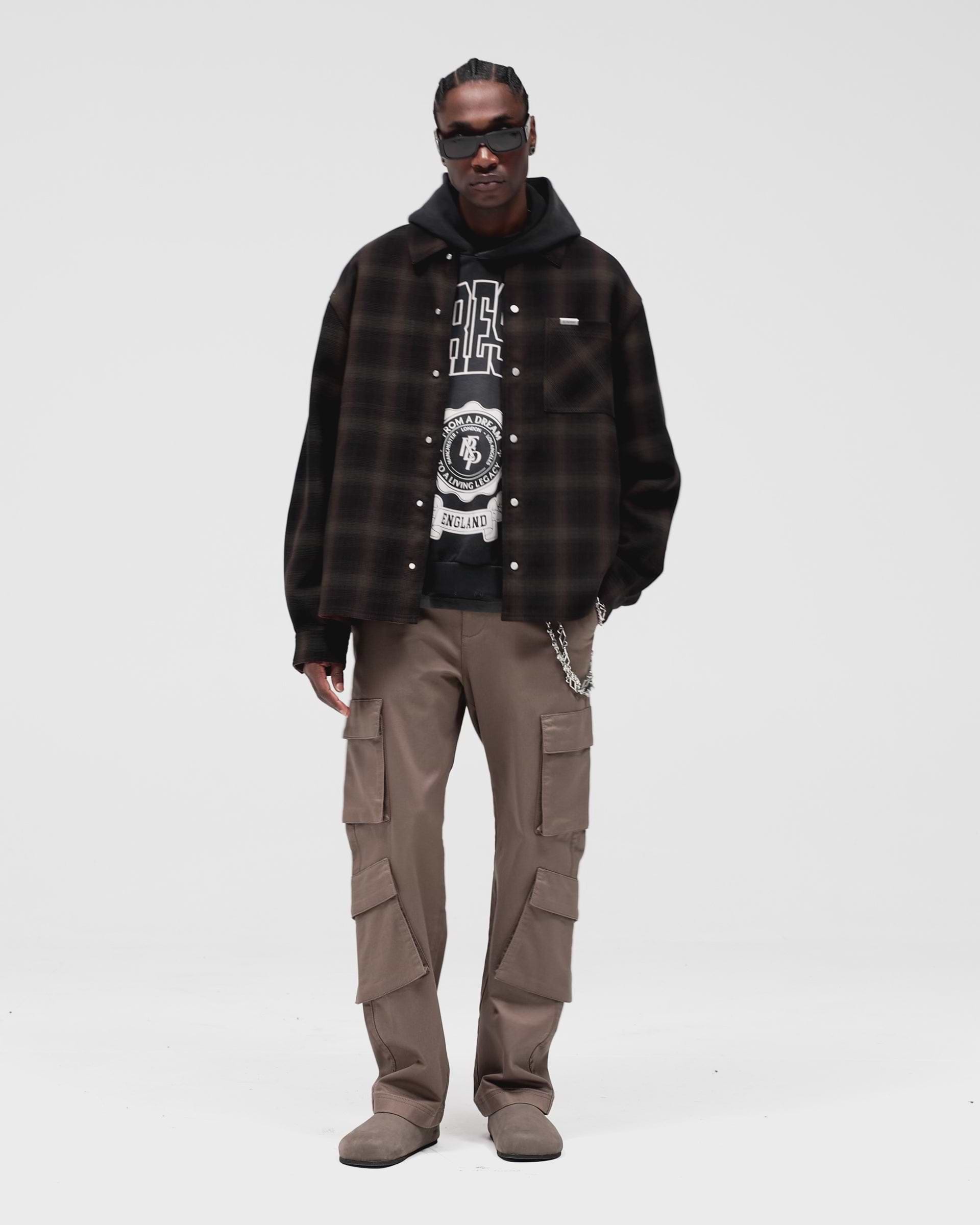 Nero Reversible Check Overshirt | Long Sleeve Shirt | REPRESENT