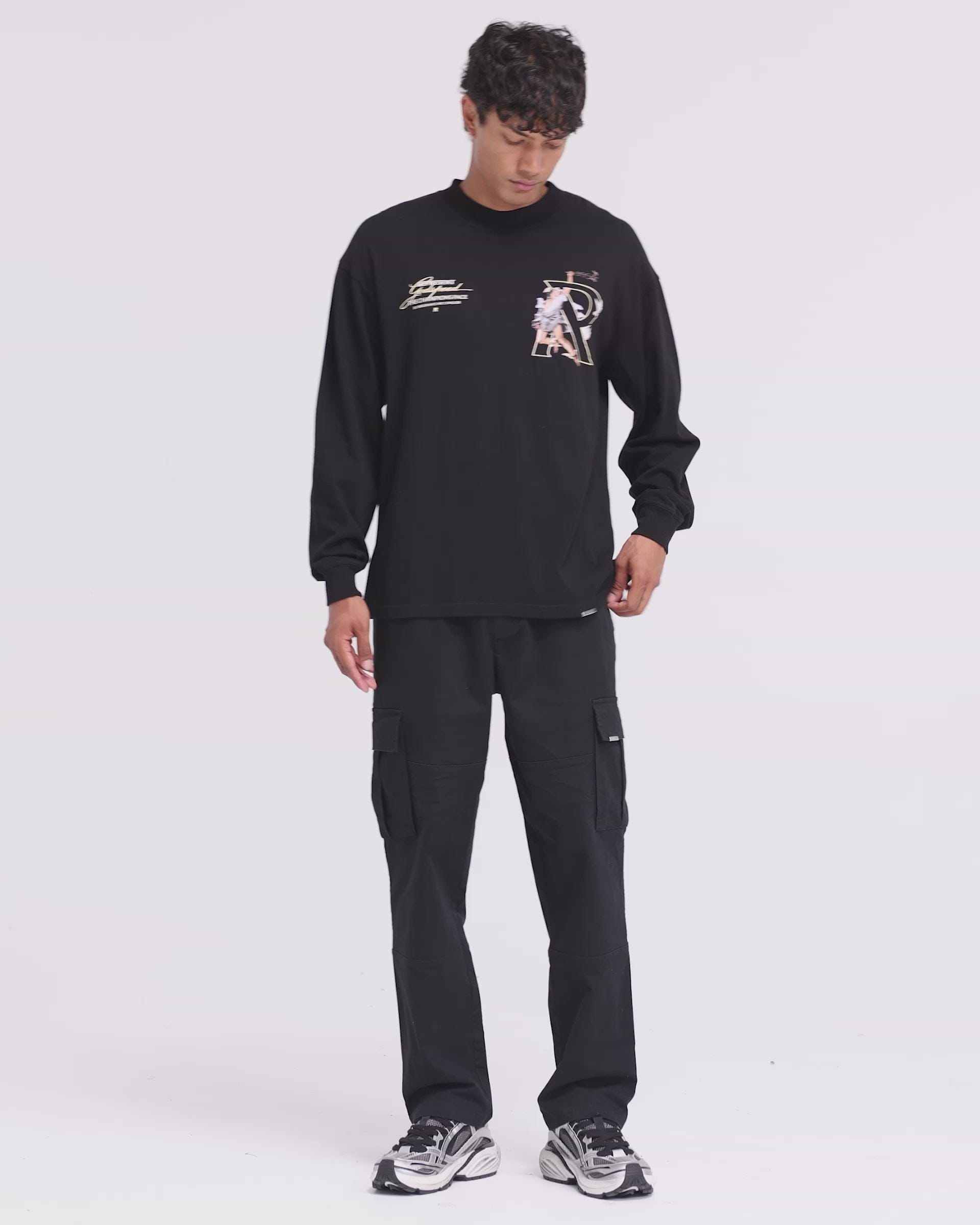 Hermes Long Sleeve T-Shirt - Jet Black | REPRESENT