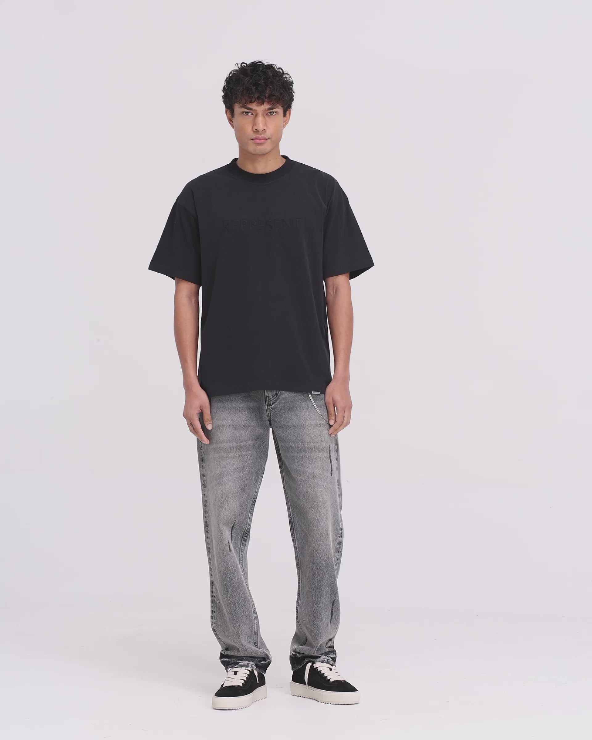 Serif Logo T-Shirt - Jet Black | REPRESENT