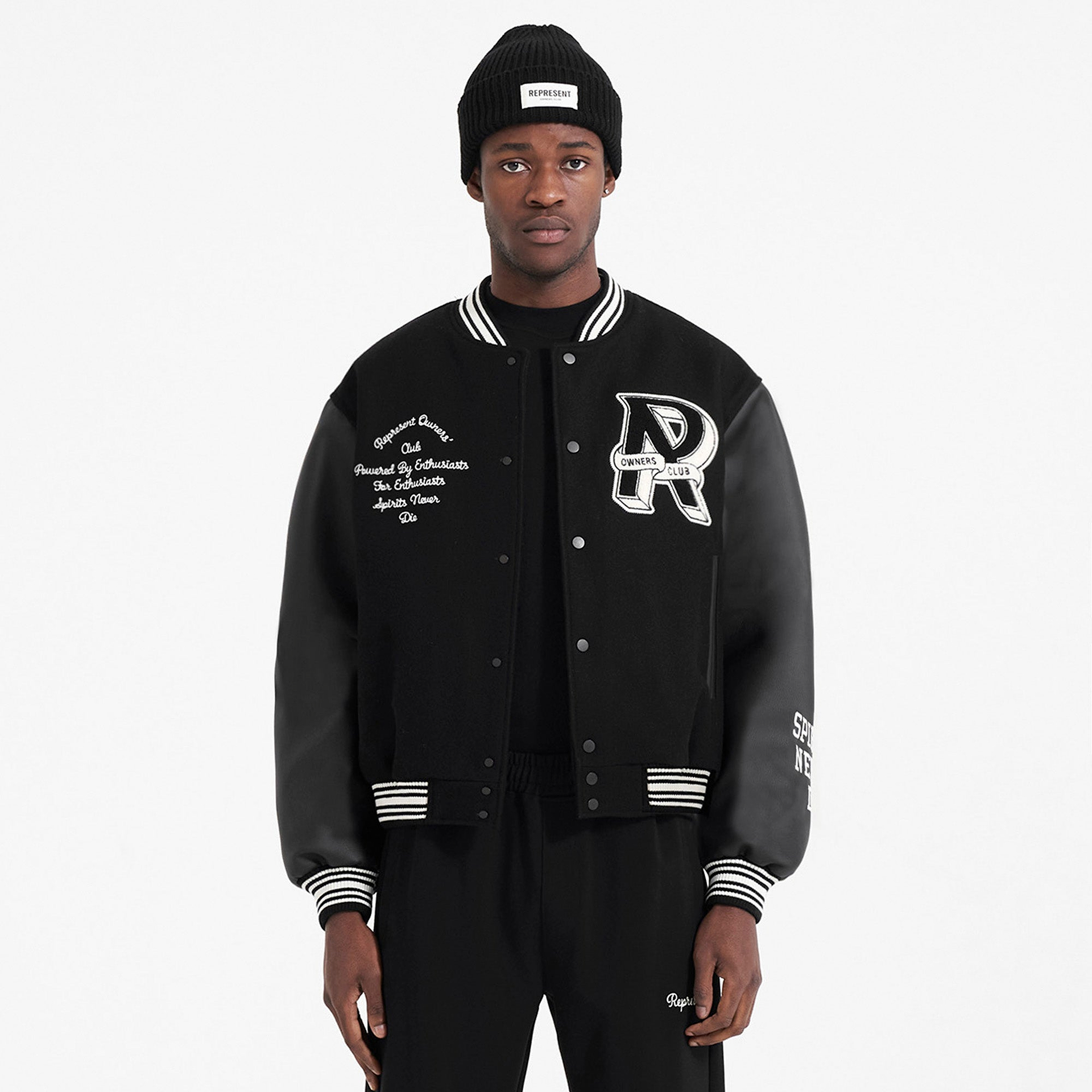 Represent Owners Club Varsity Jacket - Black