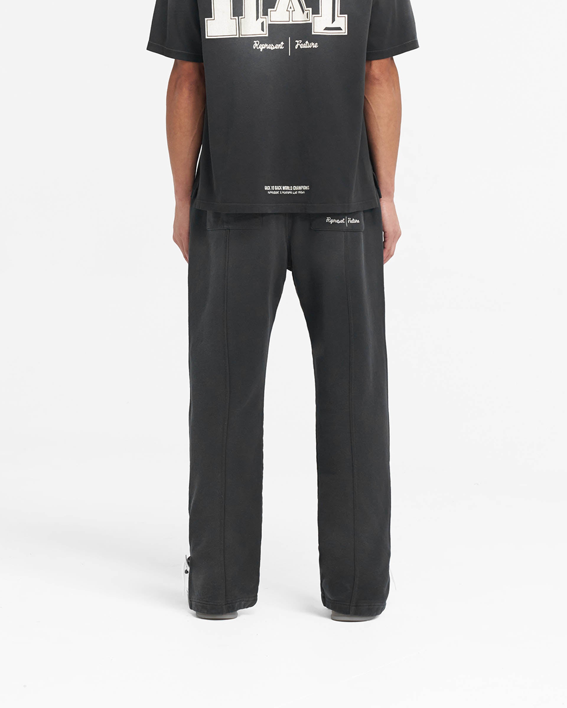 Represent X Feature Step Hem Sweatpants - Stained Black