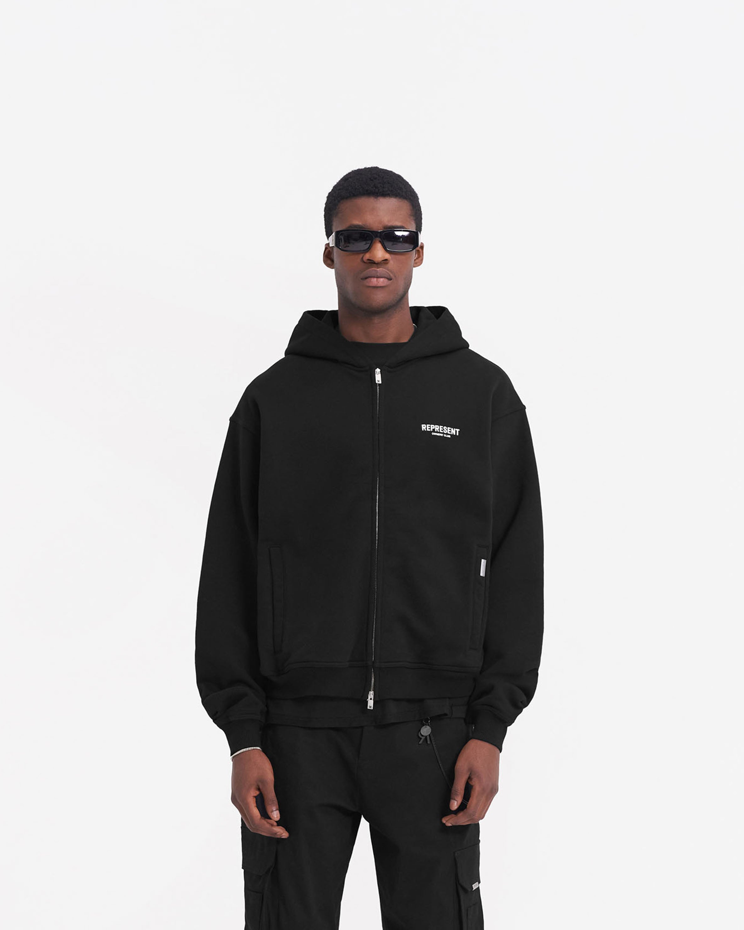 Represent Owners Club Zip Hoodie - Black