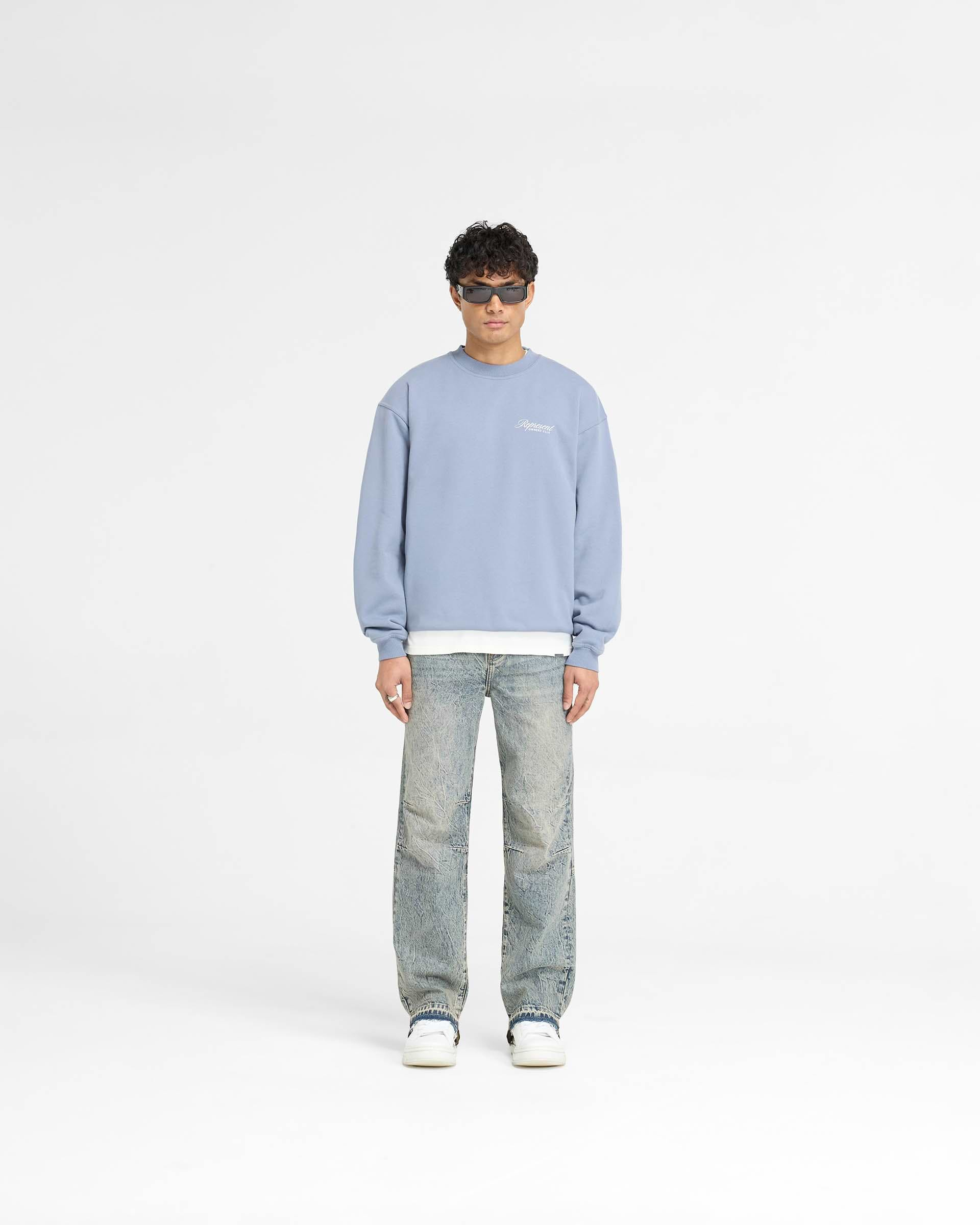 Represent Owners Club Script Sweater - Dusty Blue