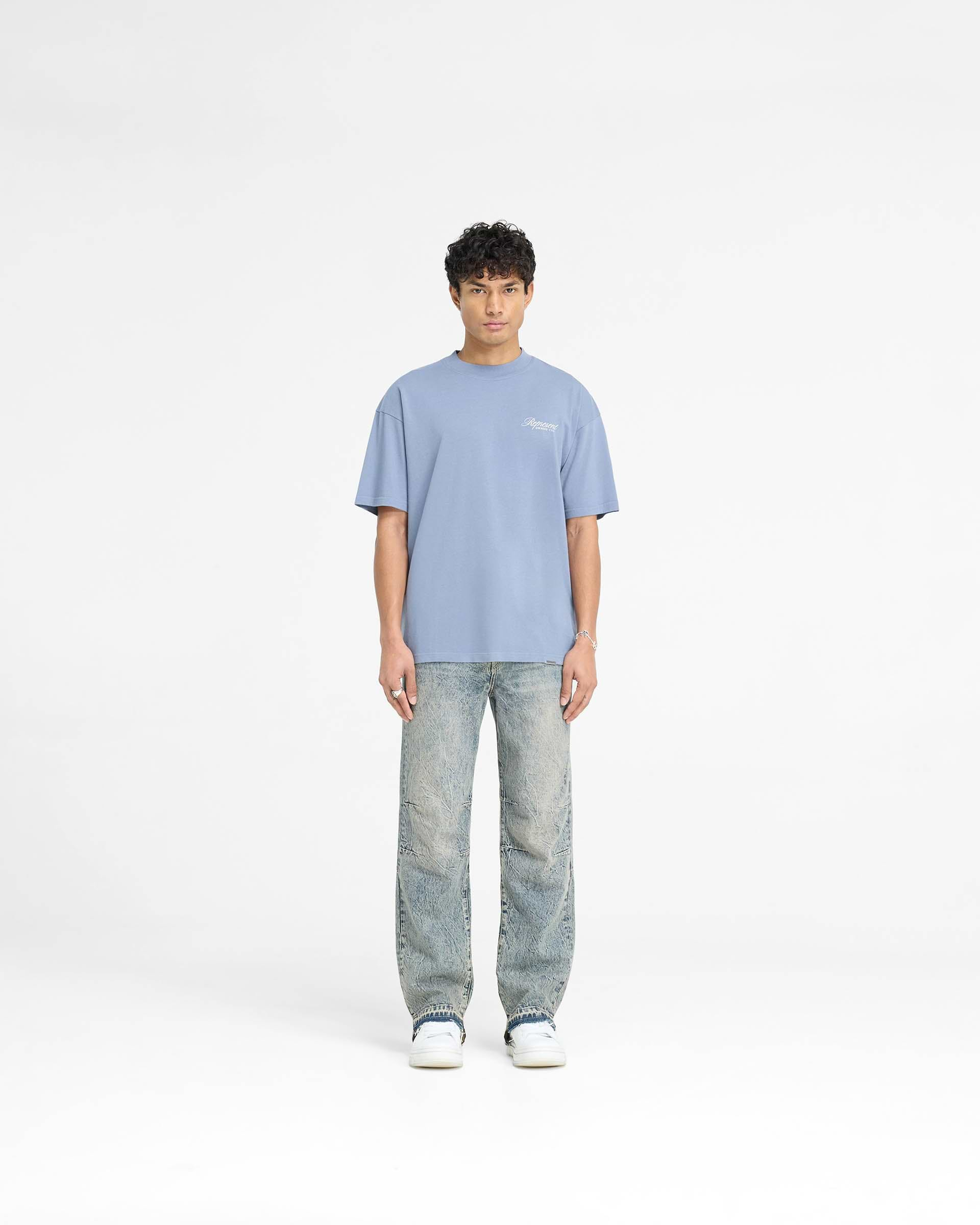 Represent Owners Club Script T-Shirt - Dusty Blue