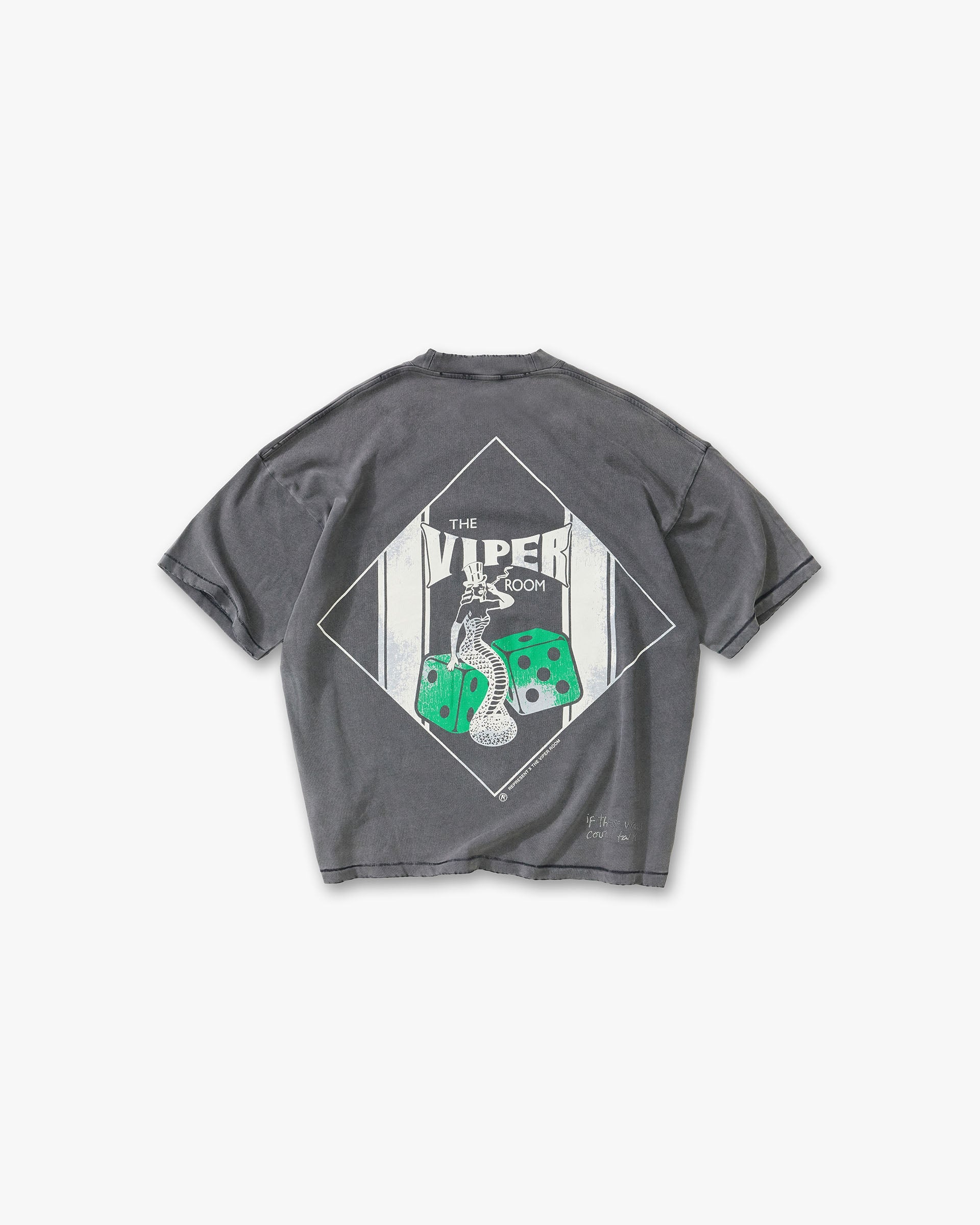 Viper Room Dice T-Shirt Vintage Grey | Oversized Cotton Tee
