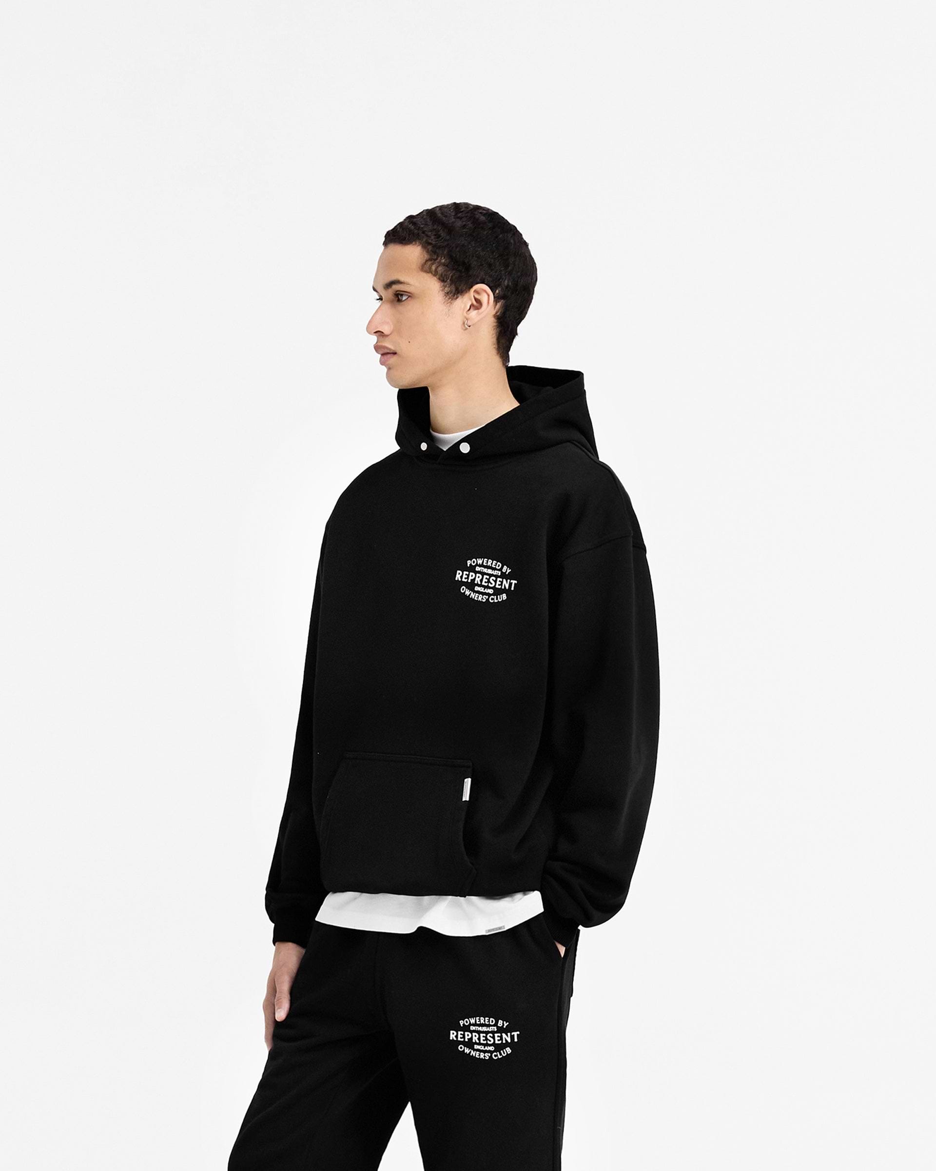 Jet Black Hoodie | Stamp Owners' Club | REPRESENT