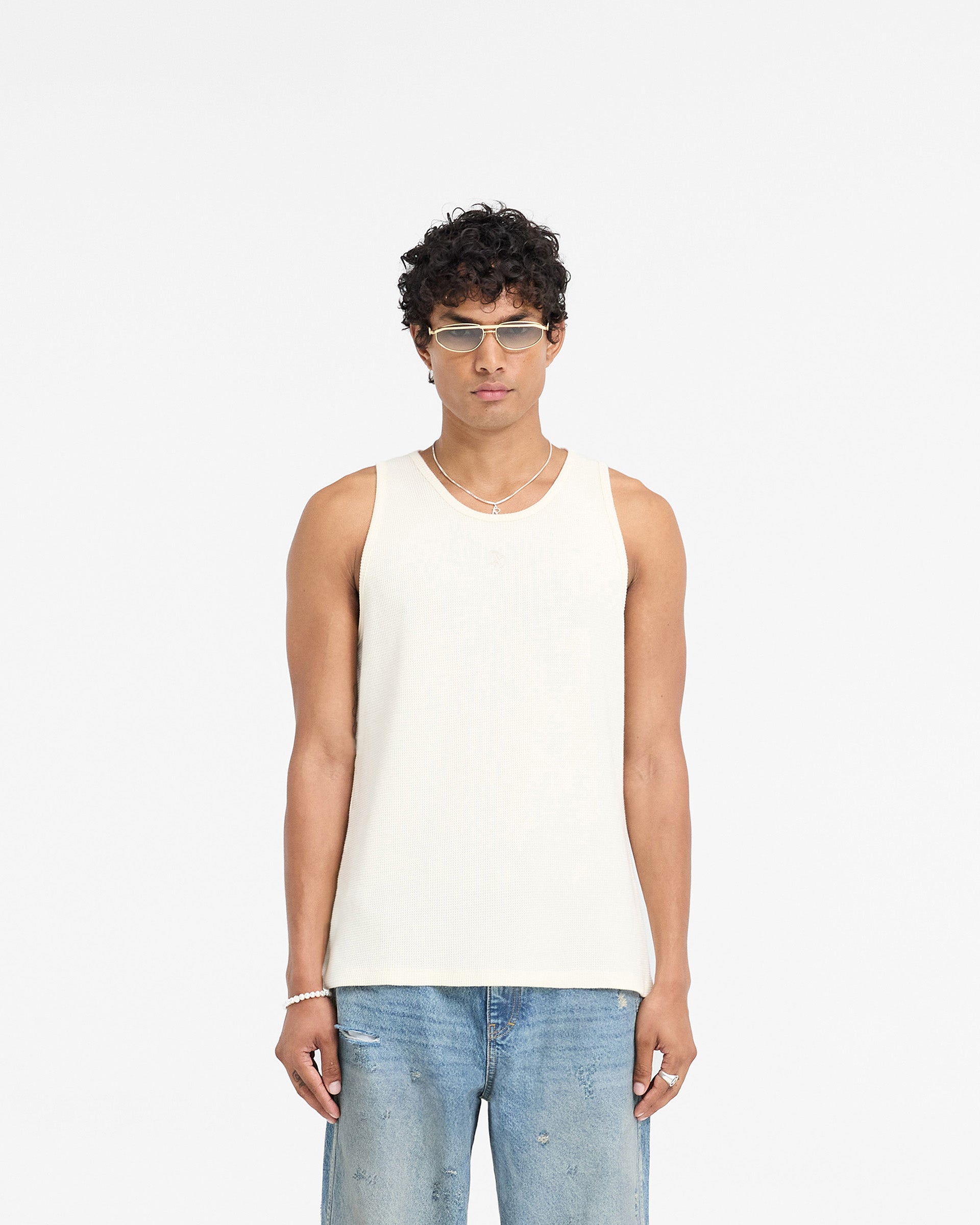 Represent X Duke + Dexter Ribbed Vest - Ecru