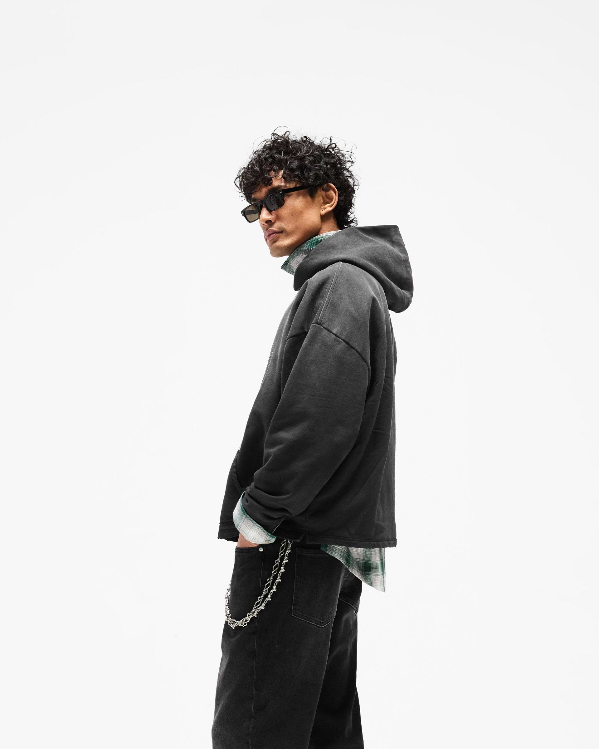 Represent Embellished Hoodie - Stained Black