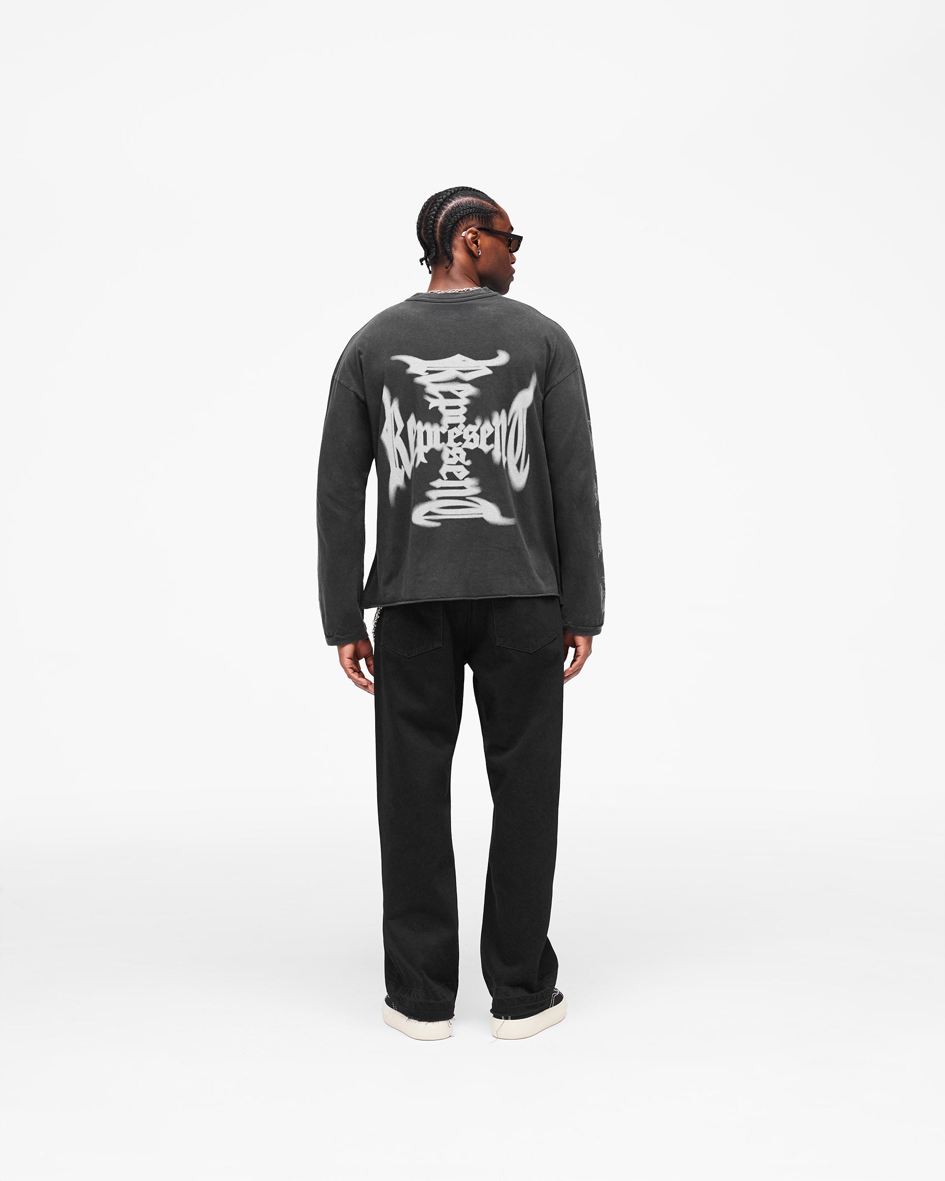 MH Long Sleeve T-Shirt Faded Black | Heaton Capsule | REPRESENT
