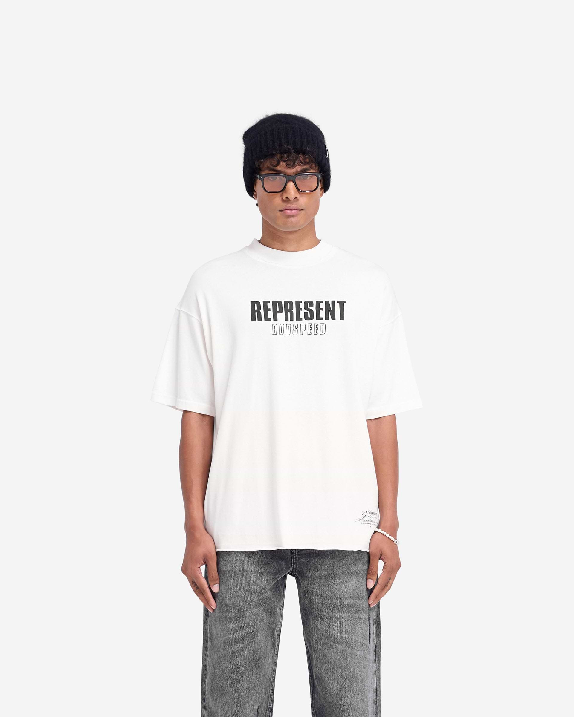 d*7様 LGB 半袖Tシャツ GOD SPEED ホワイト Flat White Godspeed T-Shirt | Graphic T shirts | REPRESENT
