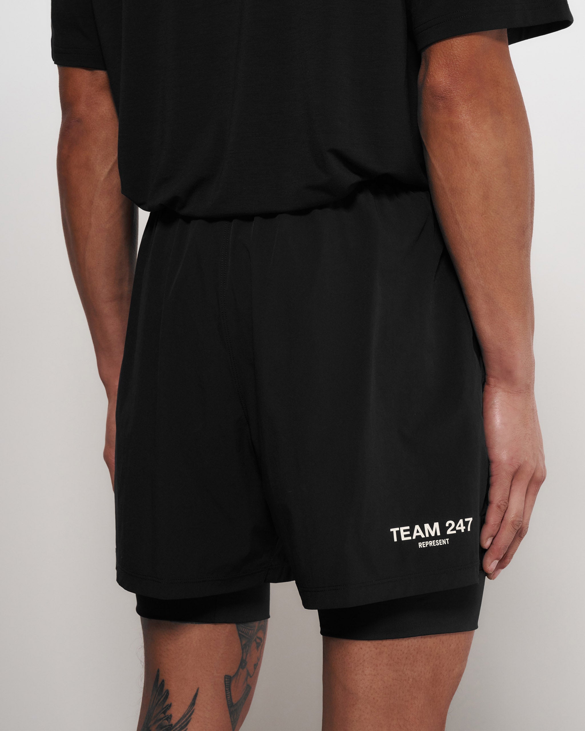 Team 247 2-in-1 Shorts | Black | REPRESENT