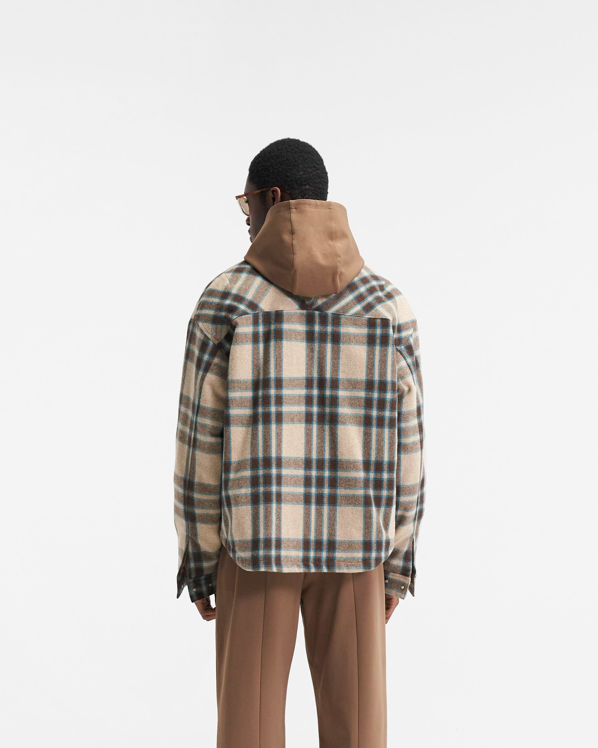 Heavy Zip Overshirt - Brown Check