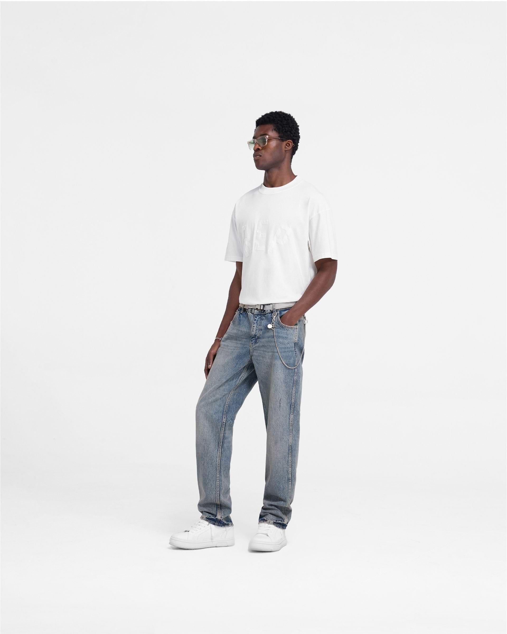 R2 Straight Leg Denim - Mid Blue