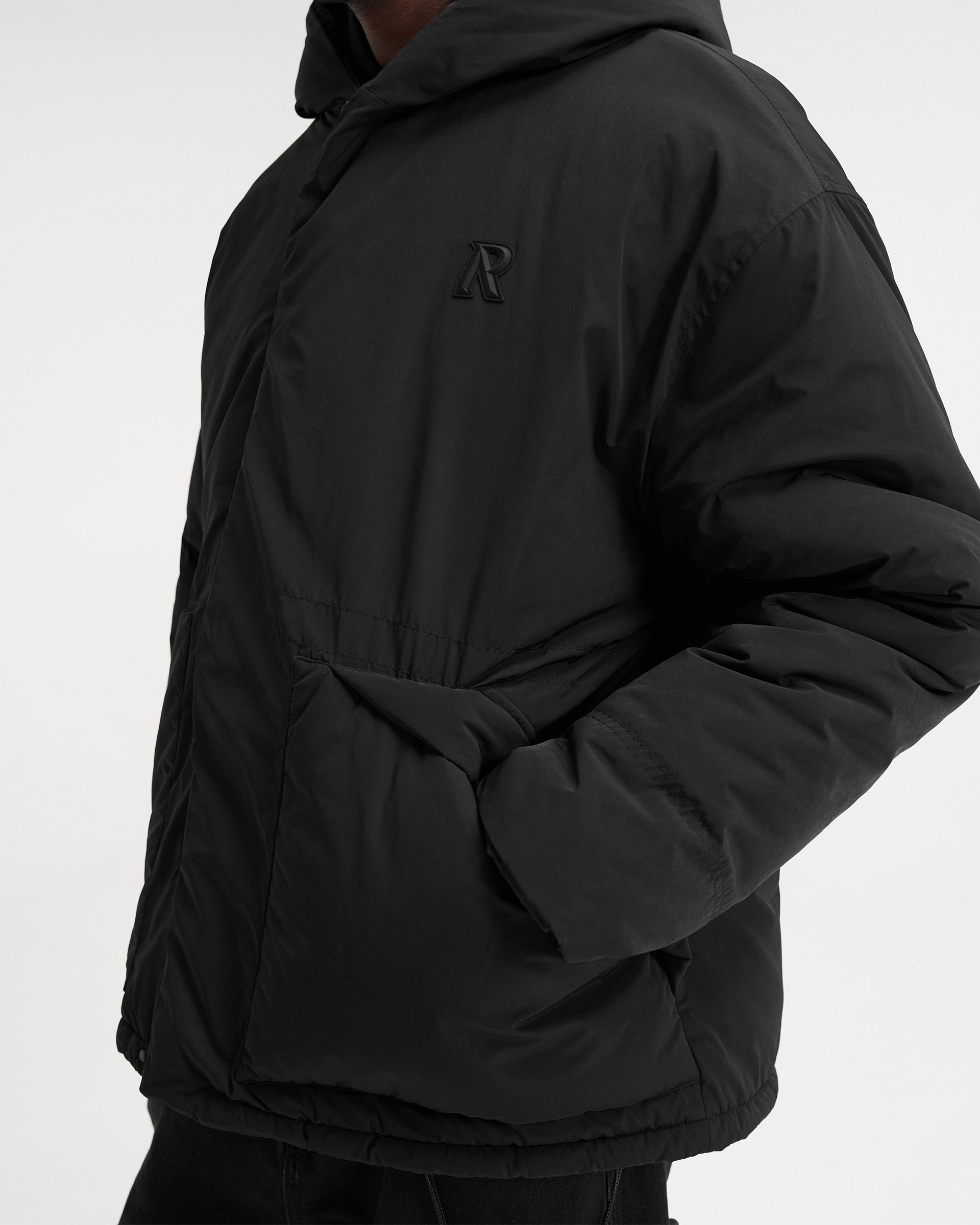 Hooded Puffer Jacket - Jet Black