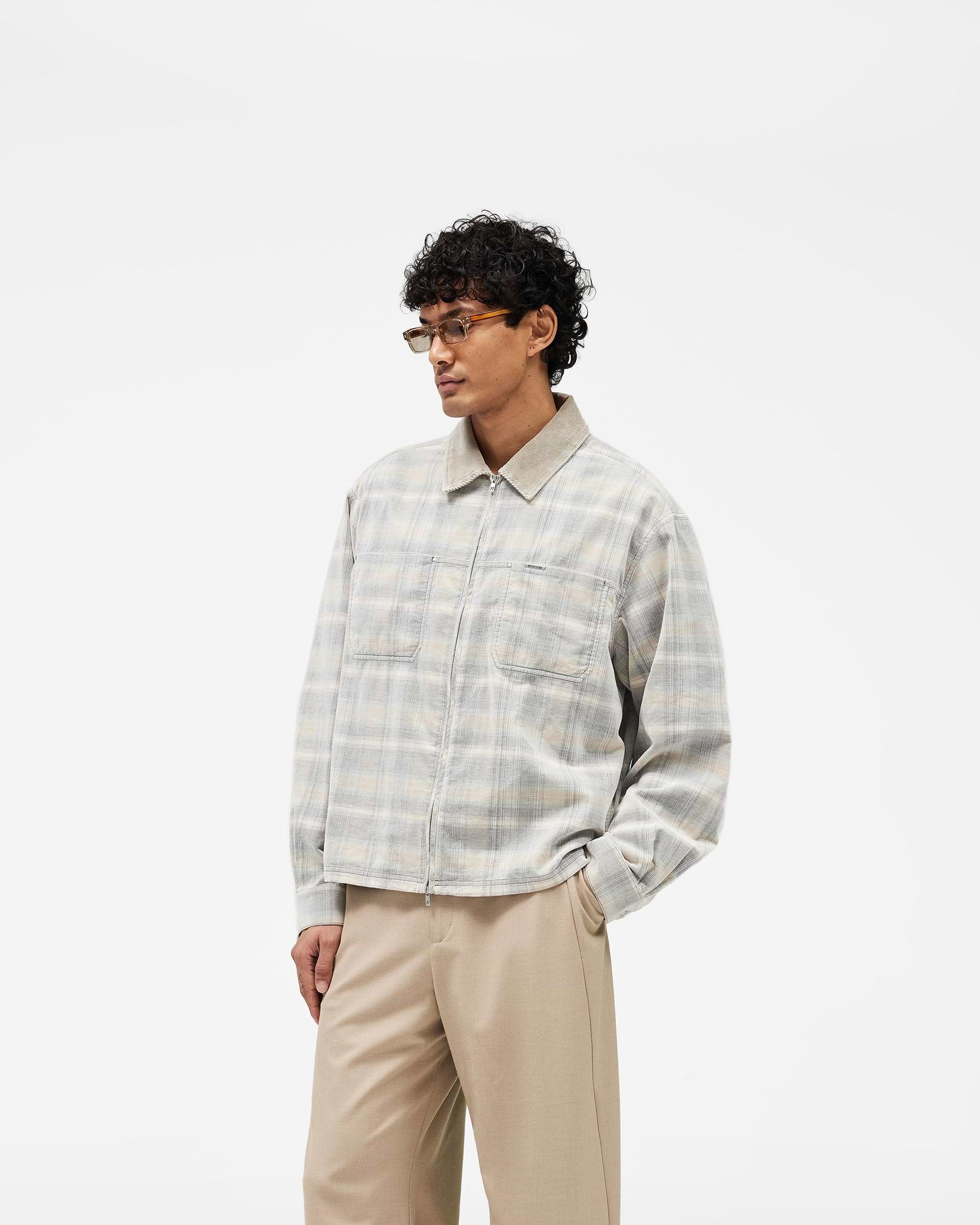 Corduroy Zip Flannel Shirt Mineral | Spring Summer Shirts | REPRESENT