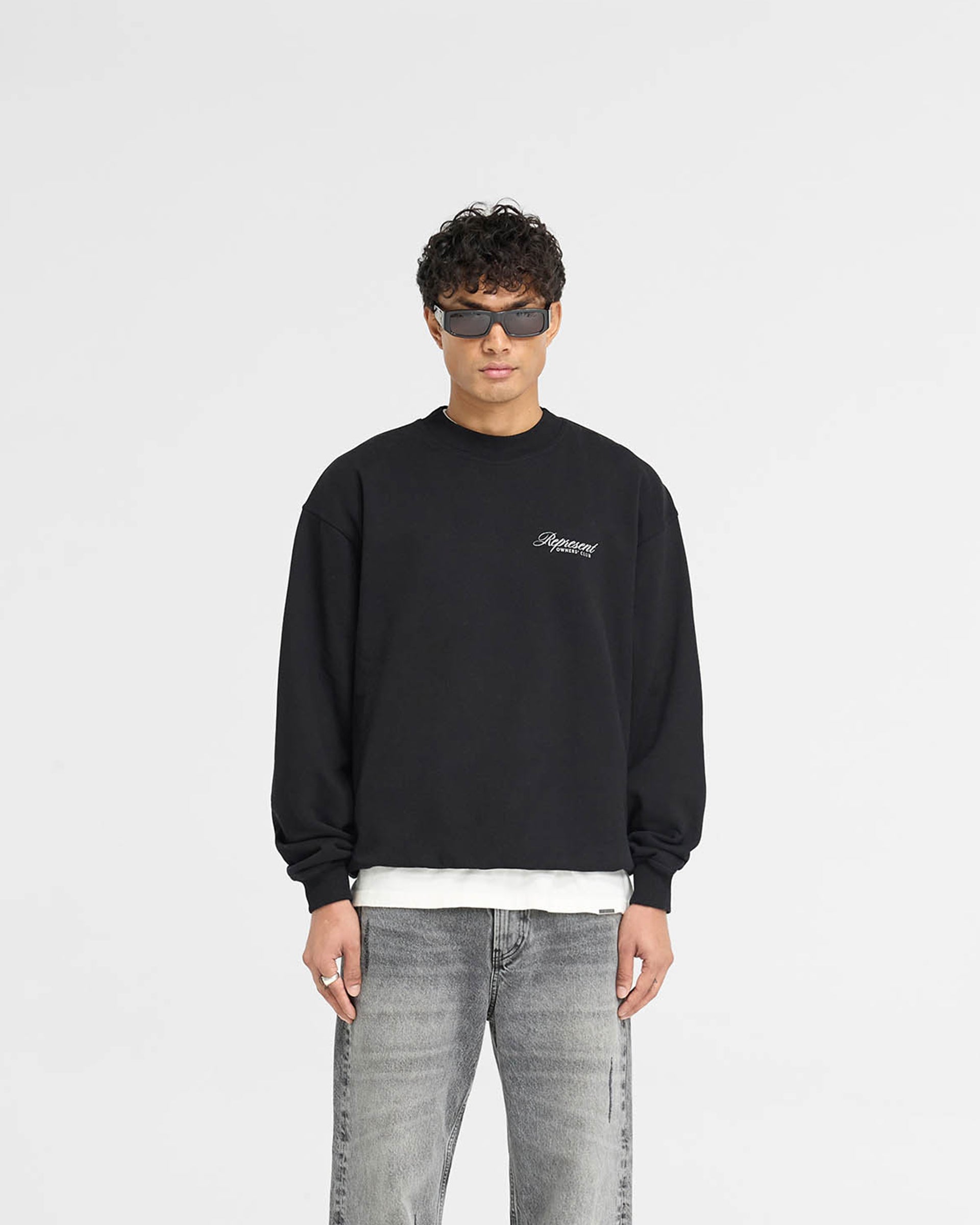 Represent Owners Club Script Sweater - Black