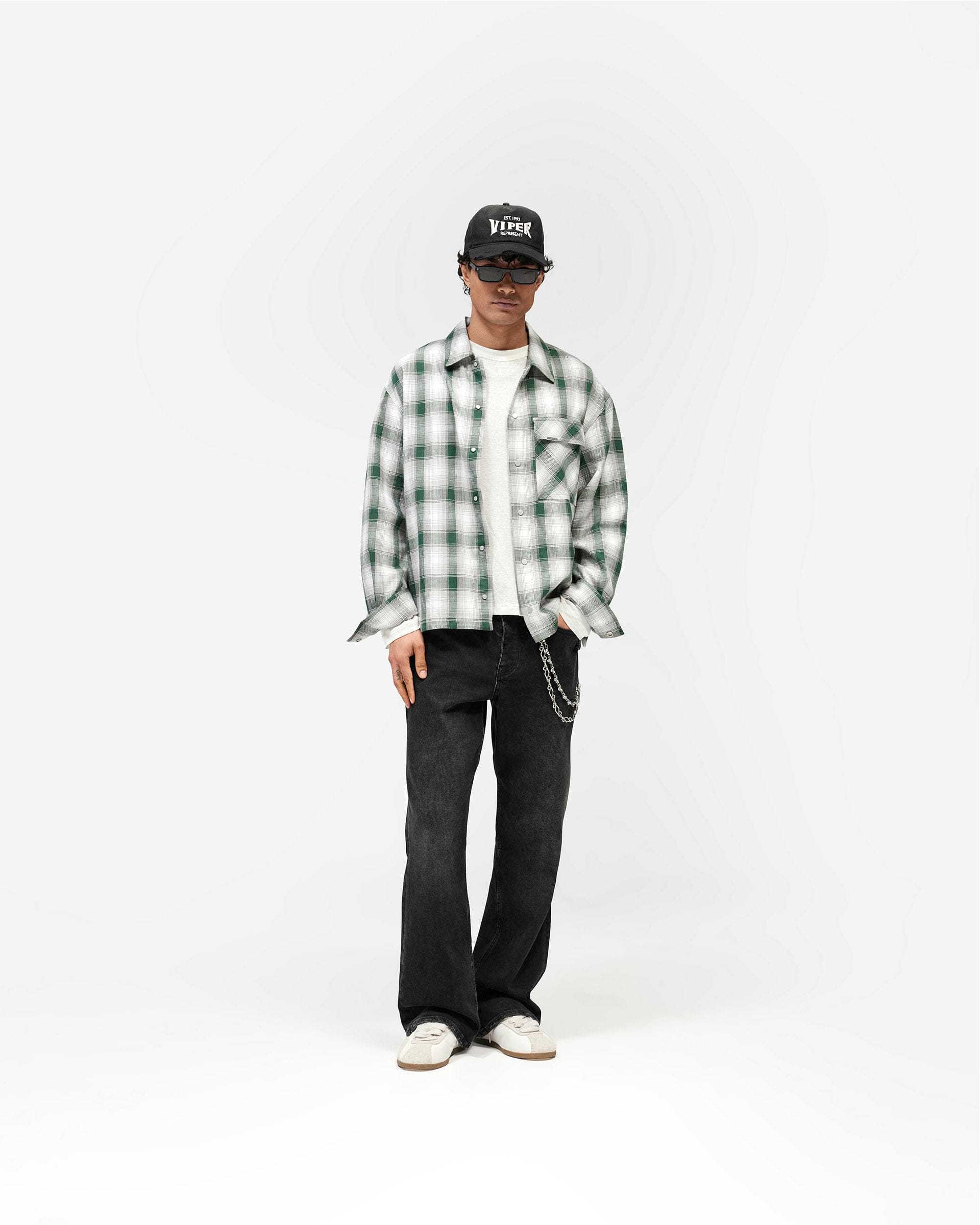 Waffle Flannel - Dark Green